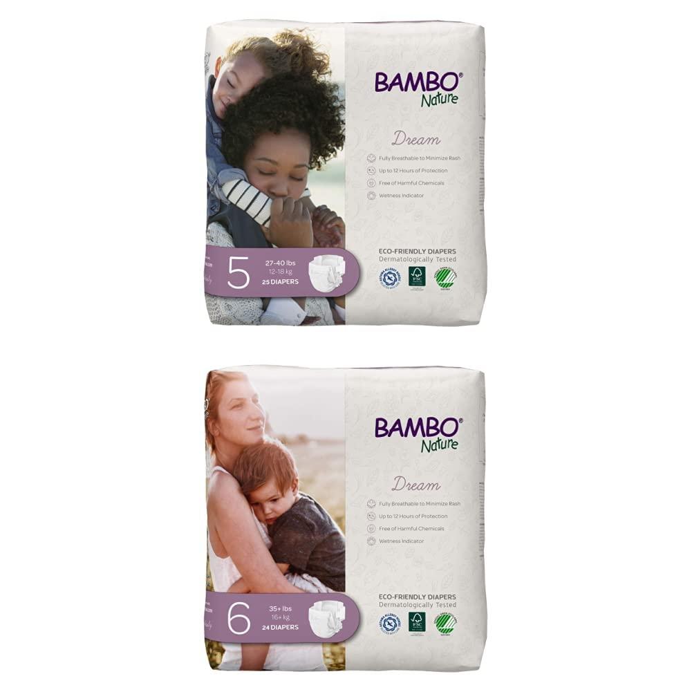 Bambo Nature Bambo Nature Premium Eco-Friendly Baby Diapers, Size 5, 150 Count and Size 6, 144 Count