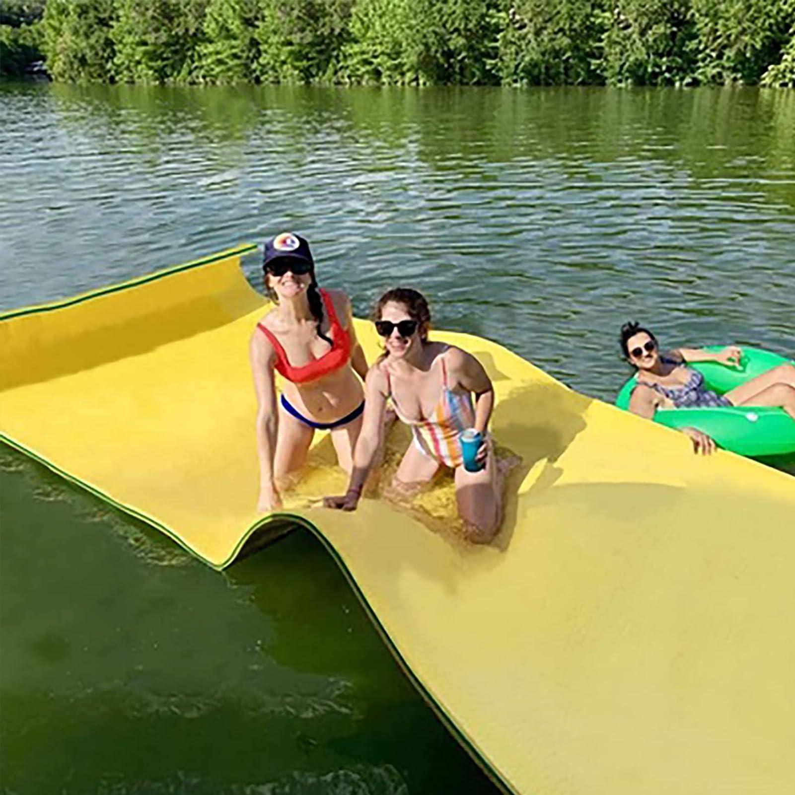 WKXTECZT WKXTECZT Floating Water Pad Mat,Lake Floats Floating Mat for Lake Water Mat Inflatable Rafts Lily Pad Pools Boating Beach, XPE Floating Island for Adults,3mx1.3mx3.3cm