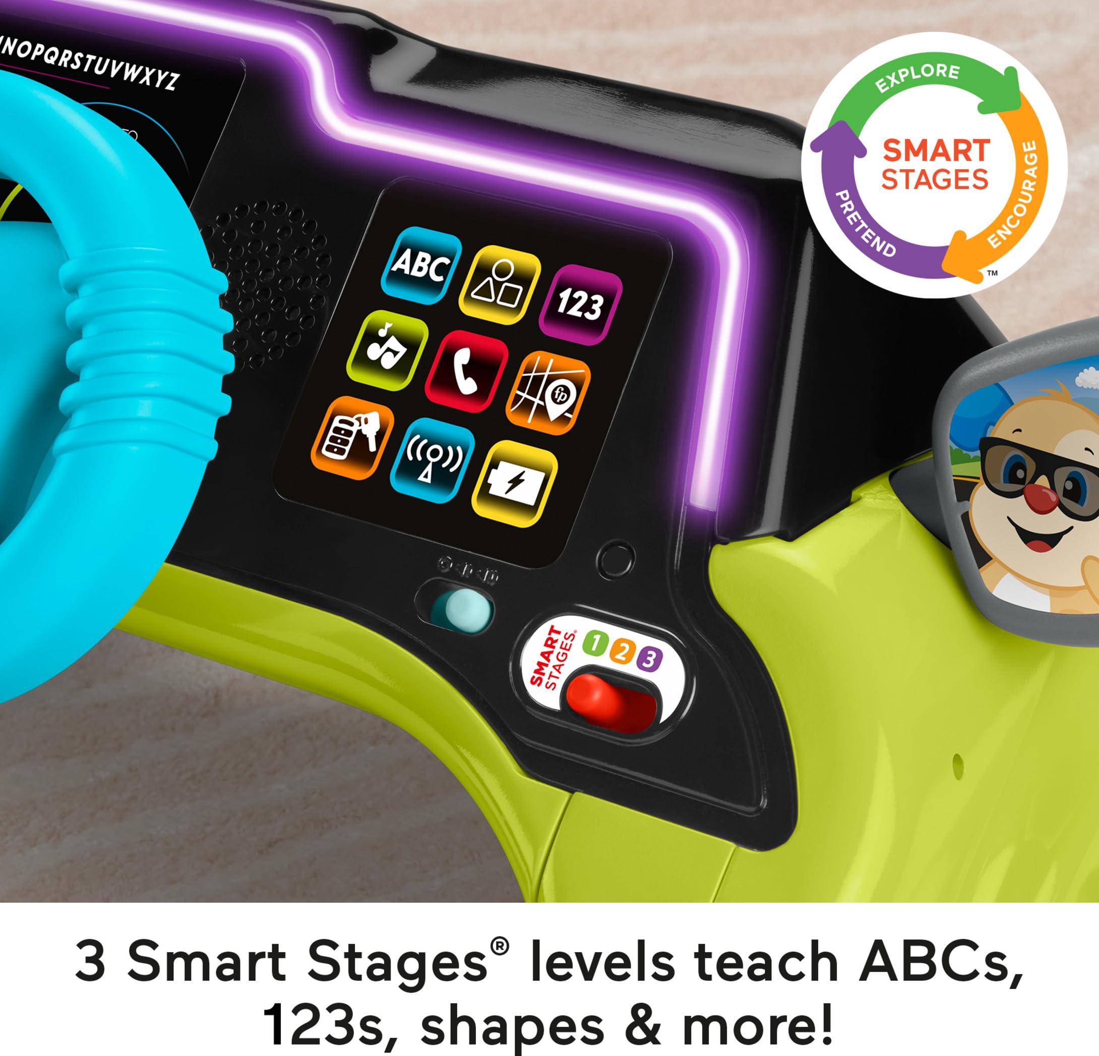 Fisher-Price Fisher-Price Baby & Toddler Learning Toy Laugh & Learn Sit & Steer Driver Car Activity Center with Smart Stages for Ages 6+ Months