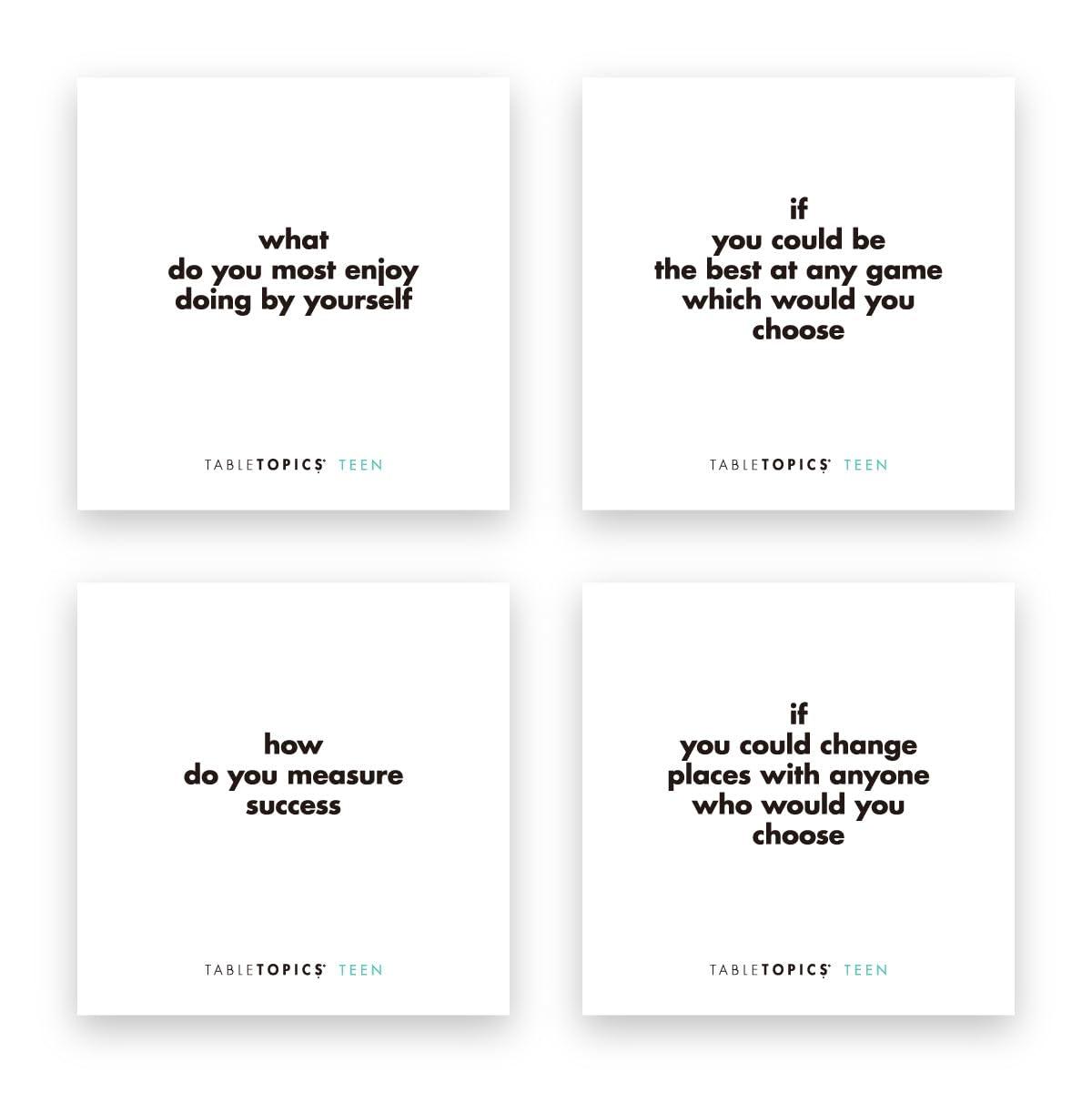 TableTopics TableTopics Teens Question Game - 135 Fun Questions for Friends Hanging Out, Teen Parties, and Family Teen Party- Fun Conversation Starter Cards