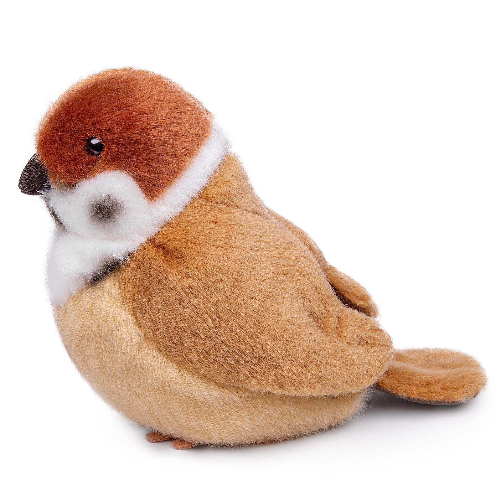 ZHONGXIN MADE Simulation White Pigeon Stuffed Animal Toy - 10 inch Rock Pigeon Toys, Cute Pigeon as Gift for Kids (6.3in Sparrow)