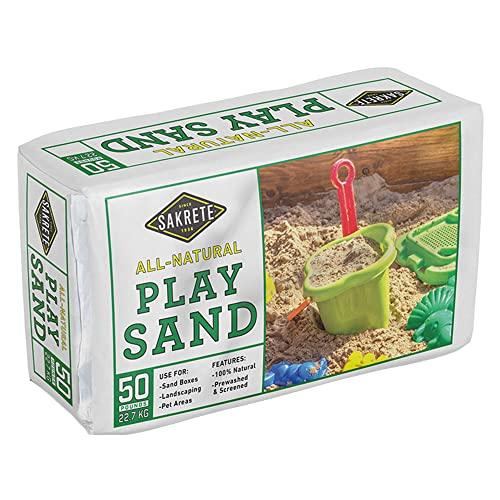 PlaySand Quikrete Sandbox Play Sand – Outdoor Kids Filtered Playsand for Sand Box – Screened, Washed and Dried Tan Color - 50 Pounds