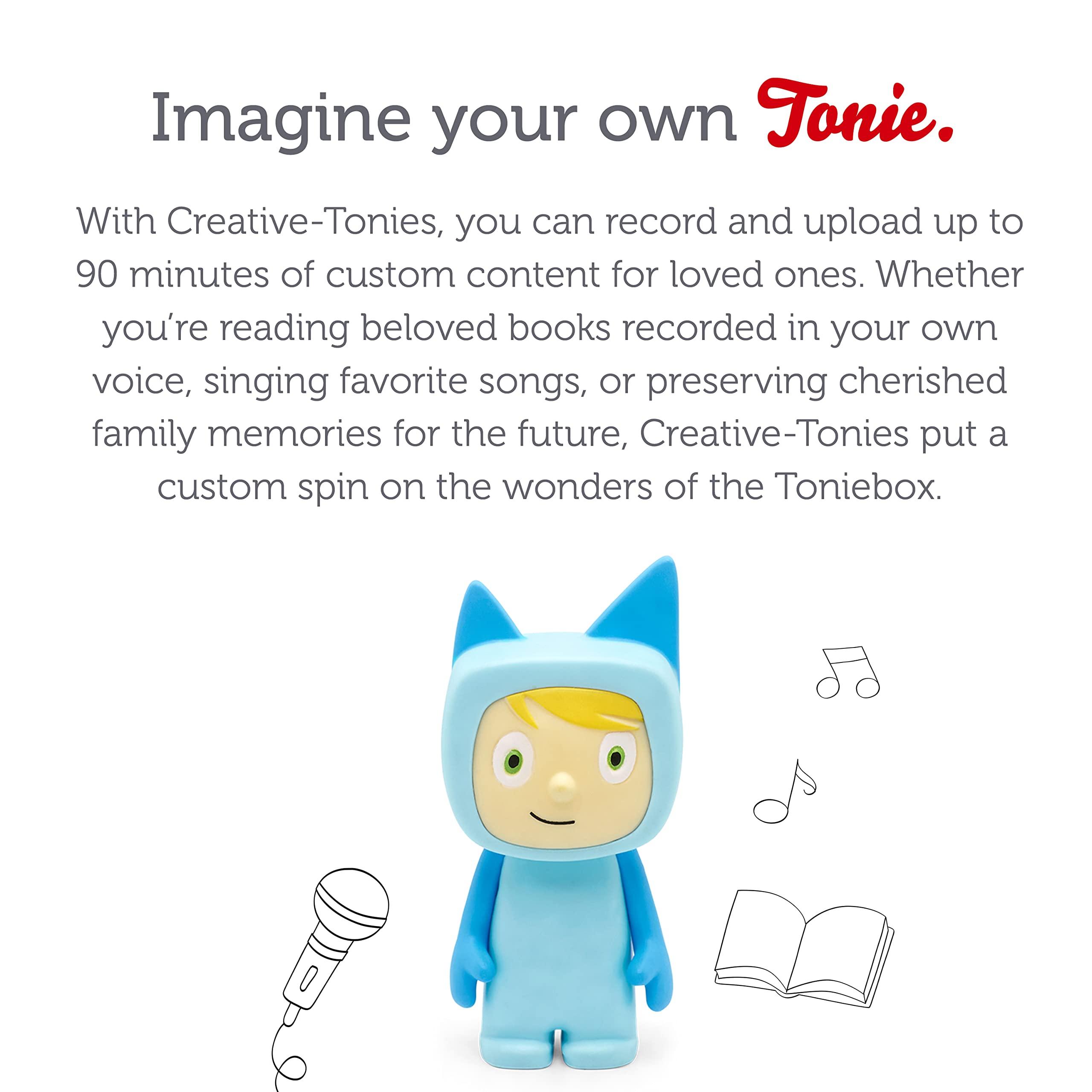 Tonies Tonies Creative Audio Character - Record and Upload up to 90 Minutes of Your Own Stories and Songs - Light Blue/Light