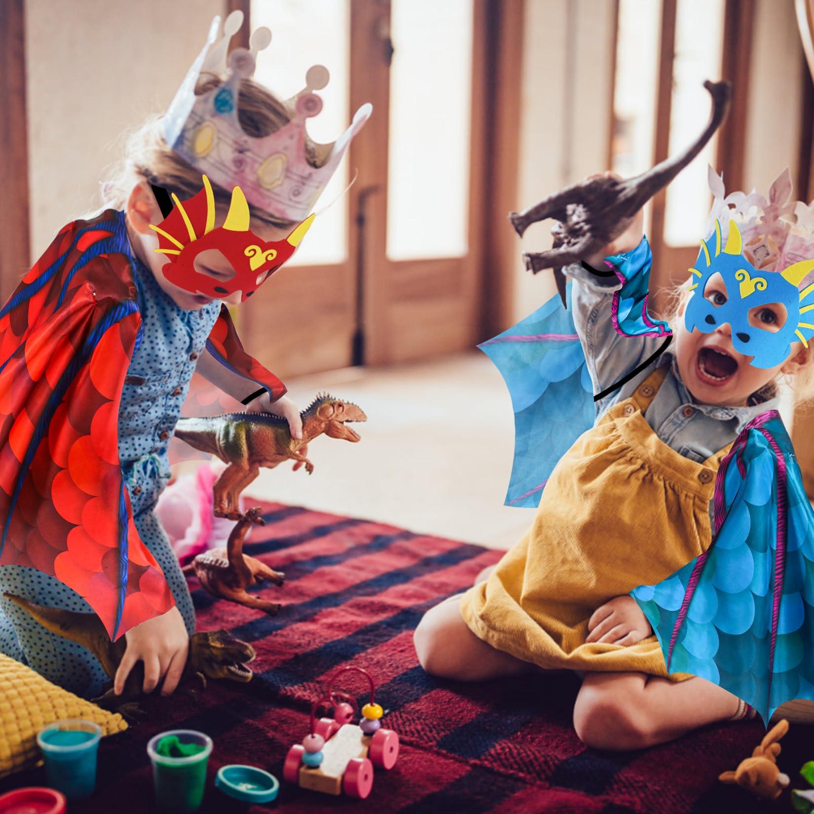 Creatoy Creatoy Dragon-Wings bulk Kids Dress-Up Costume for Boys Girls Dinosaur Cape with dragon masks Toddler Dragon Party decorations Birthday Gifts Halloween Supplies