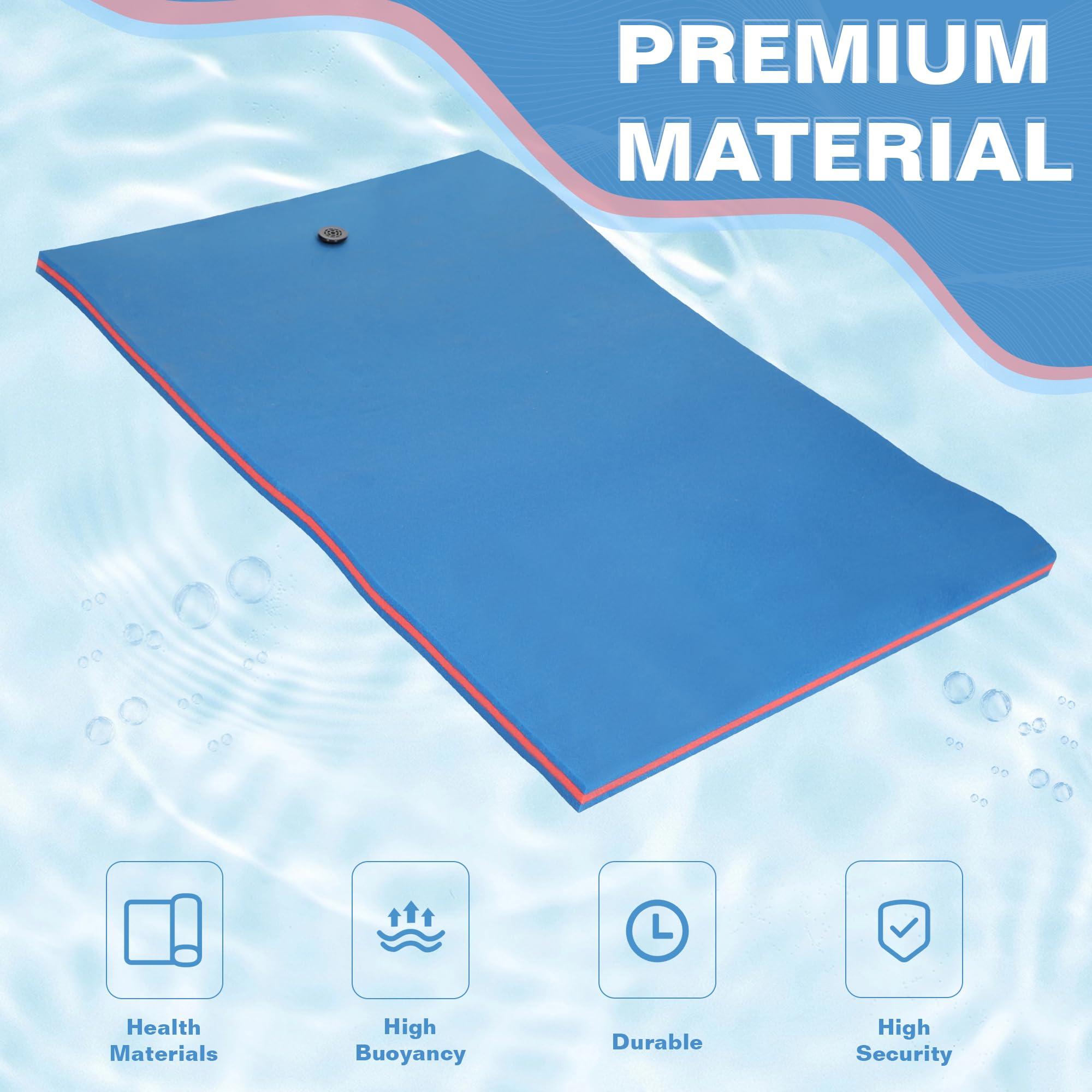 Max4out Max4out Water Floating Mat 9/12/18 FT Foam Lake Floats Floating Foam Pad Lily Pad for Water Recreation and Relaxing Lily Mat for Family Floating Pad for Pets Pool Float for Party (Blue-350)