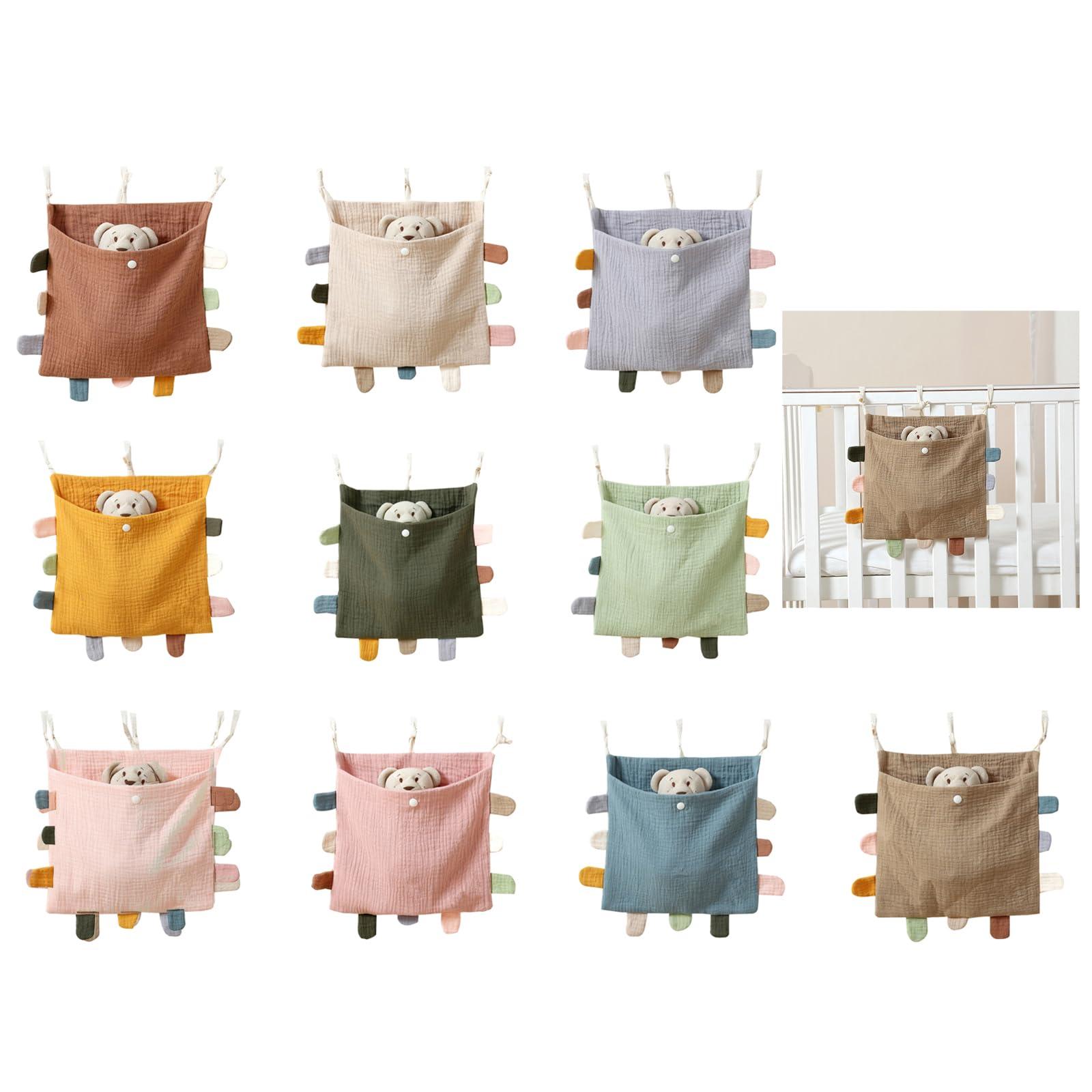 Lily Brown Baby Bed Side Organiser Cotton Bed Storage Bag Baby Essentials Storage Bag Baby Hanging Bag for Baby Nappy Toy Clothes Cotton Organizer