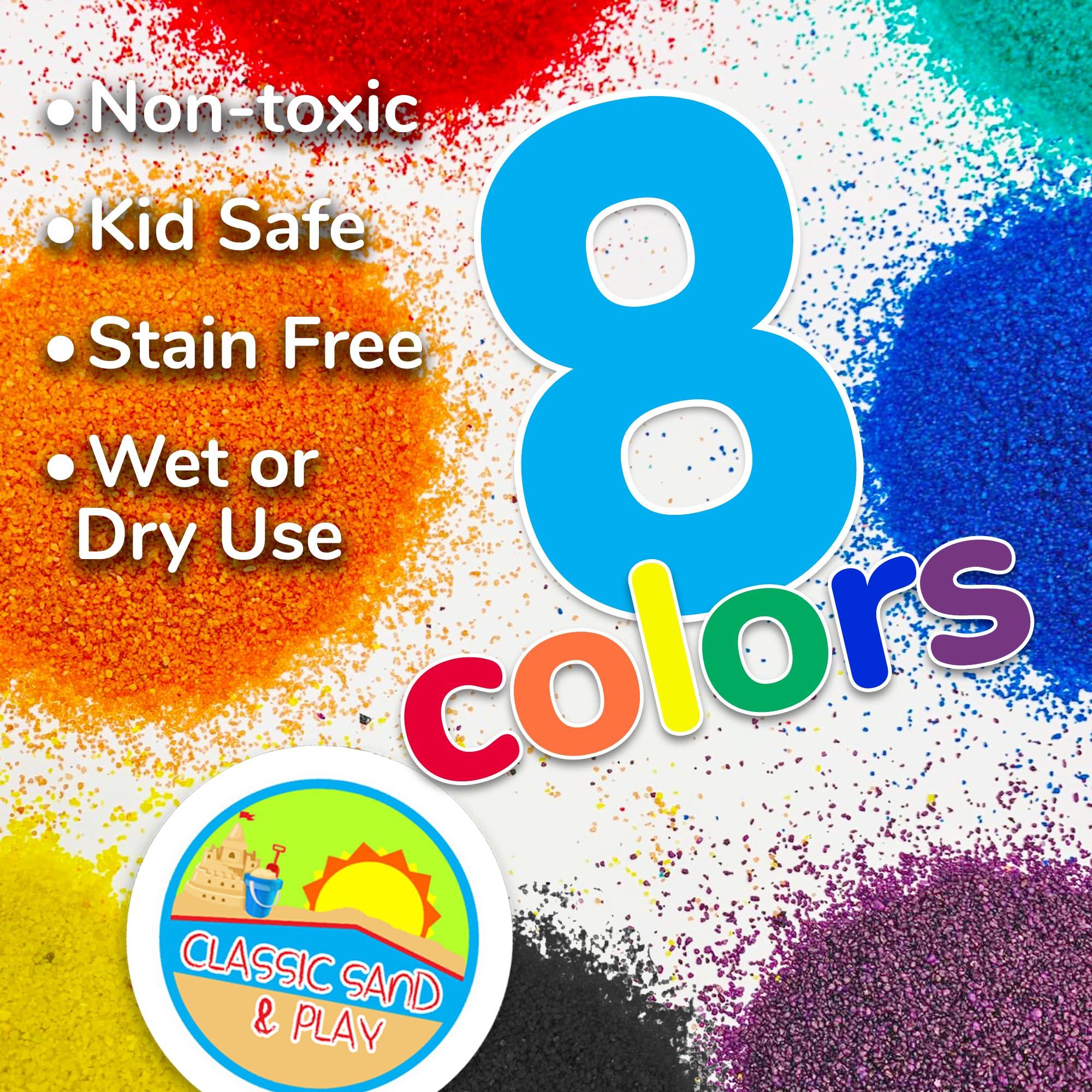 CLASSIC SAND & PLAY Classic Sand and Play Blue Colored Play Sand, 5 lb. Bag, Natural and Non-Toxic, Fun Wet and Dry Indoor and Outdoor, Sandbox, Therapy, and Table Use, Building, Stimulate Sensory Needs