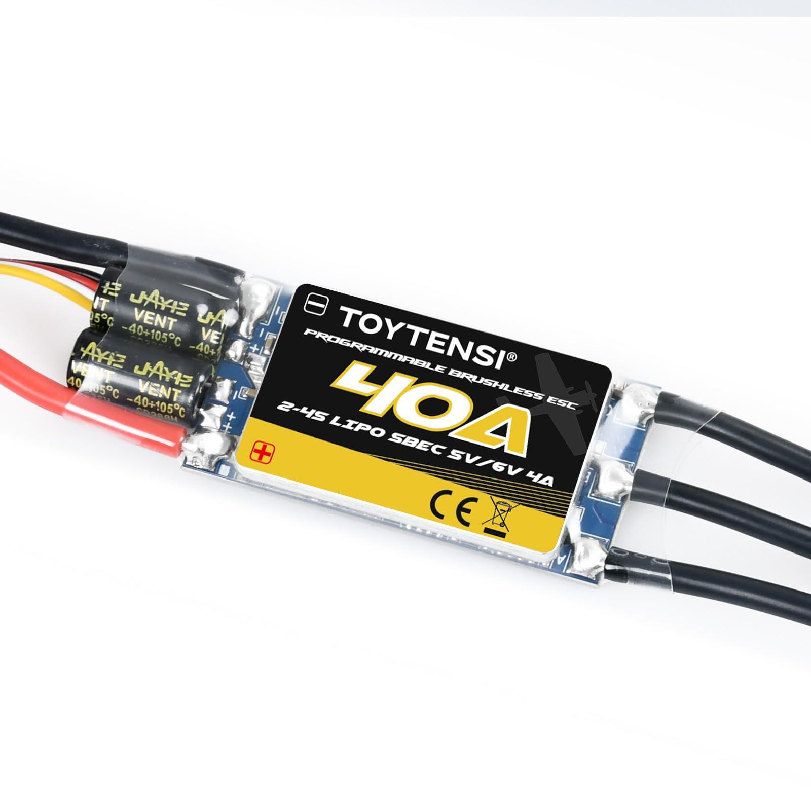 TOYTENSI TOYTENSI 40A 2-4S RC Brushless Motor ESC for RC Plane Airplane with SBEC 5V/6V 4A
