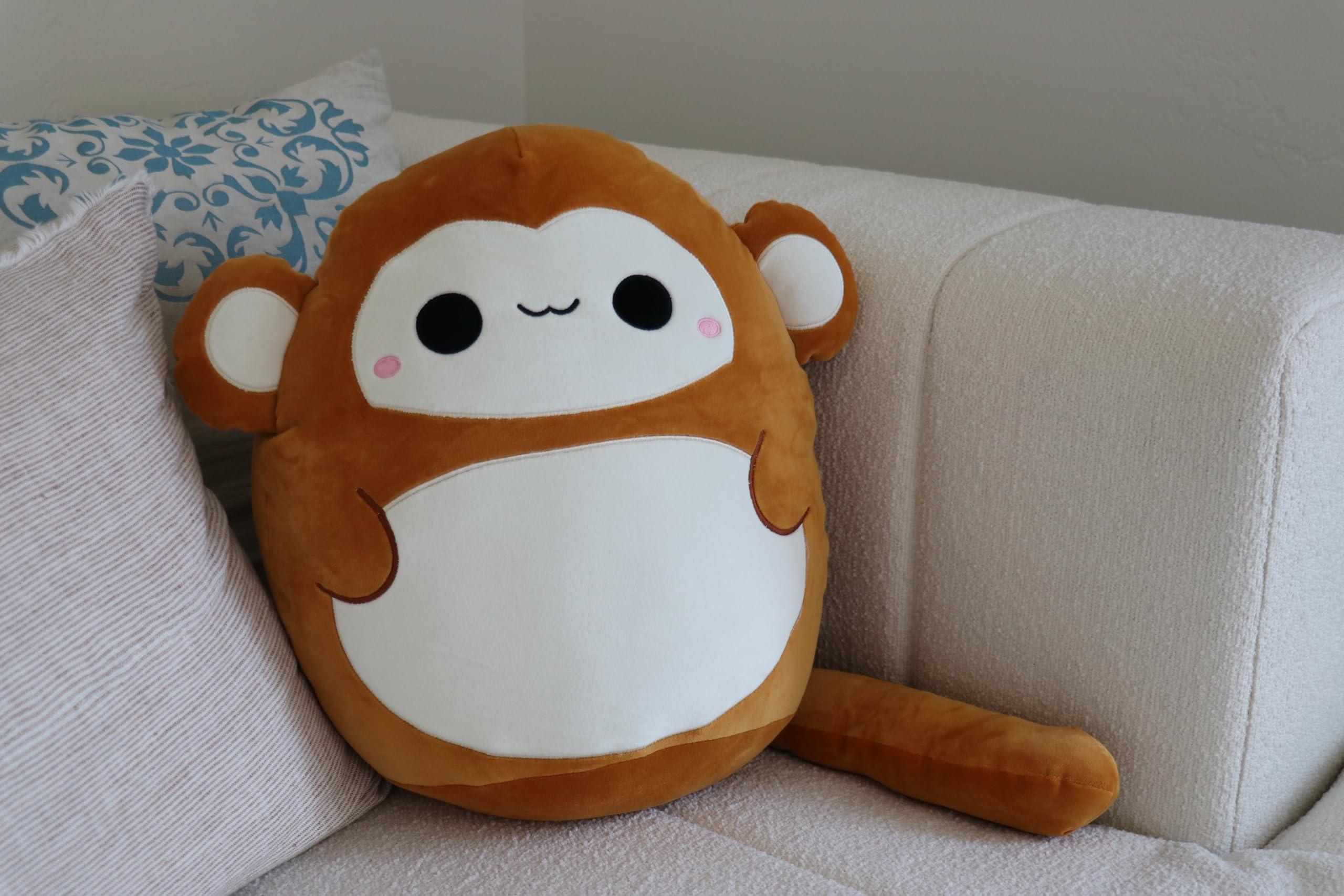 Snuggaboos Snuggaboos Jumbo 17 Inch Mia The Monkey Plush Squish Pillow Original: Super Soft Cute Stuffed Animal Toy with Extra Long Tail - Perfect Plushie Gift for Kids, Adults and Baby