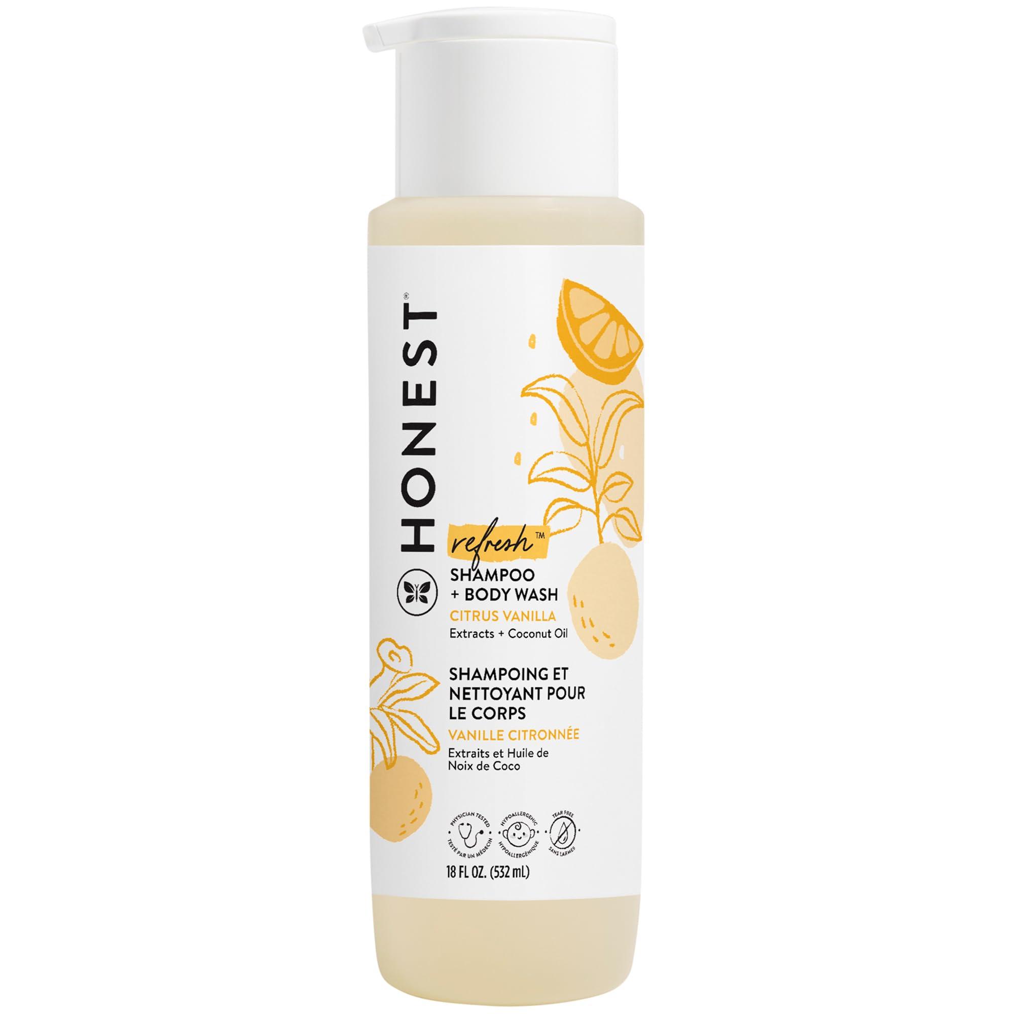 The Honest Company The Honest Company 2-in-1 Cleansing Shampoo + Body Wash | Gentle for Baby | Naturally Derived, Tear-free, Hypoallergenic | Citrus Vanilla Refresh, 18 fl oz