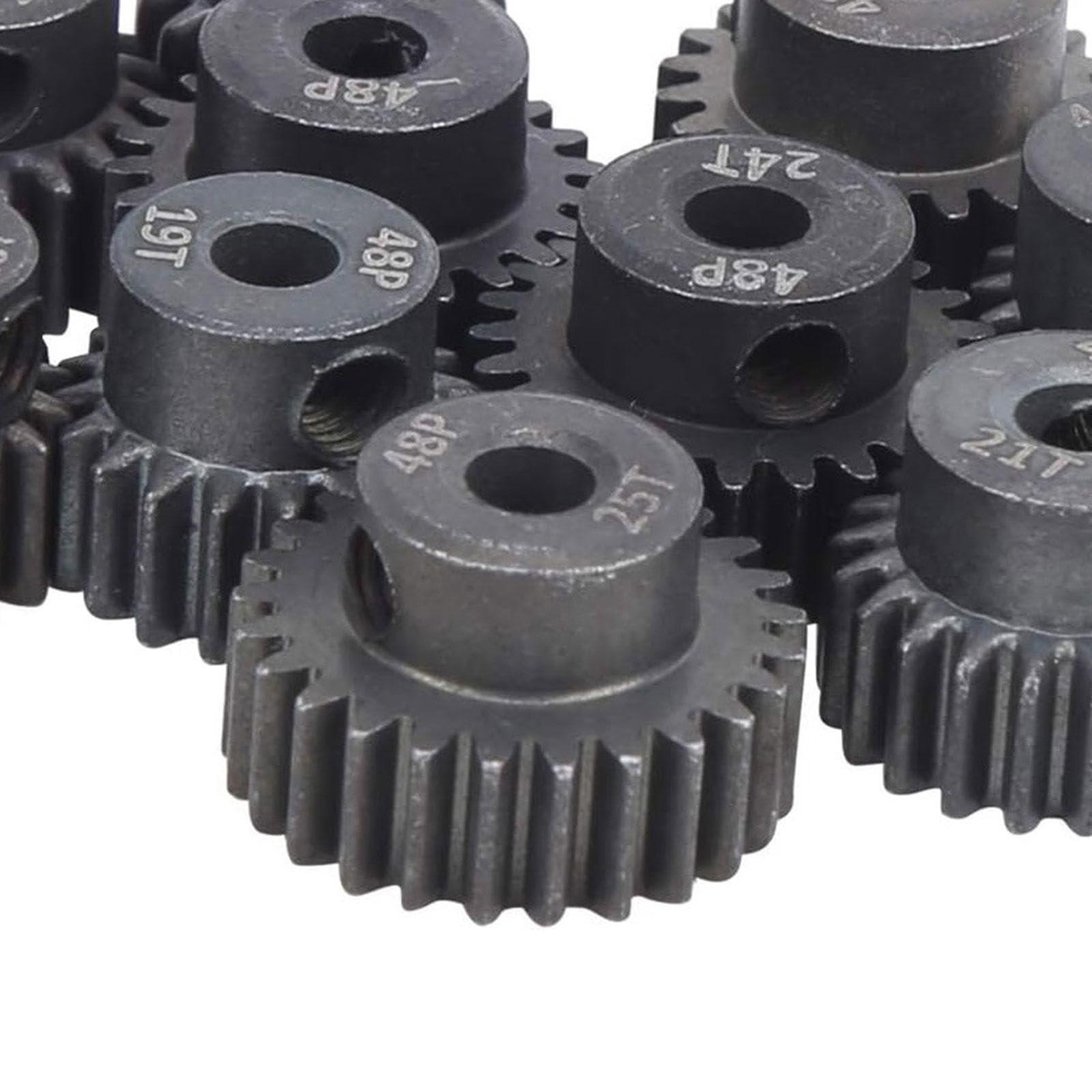 B Baosity B Baosity 10x Pinion Motor Gear Set Upgrade Metal Easy to Install Hardened 16T-25T Spare Parts for 1:10 RC Car Vehicle