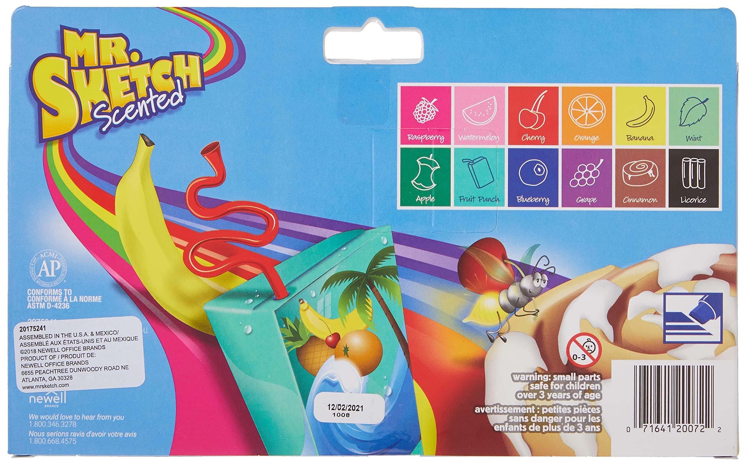 Mr. Sketch Mr. Sketch Scented Markers, Chisel Tip Marker, Assorted Colors, 12 Count