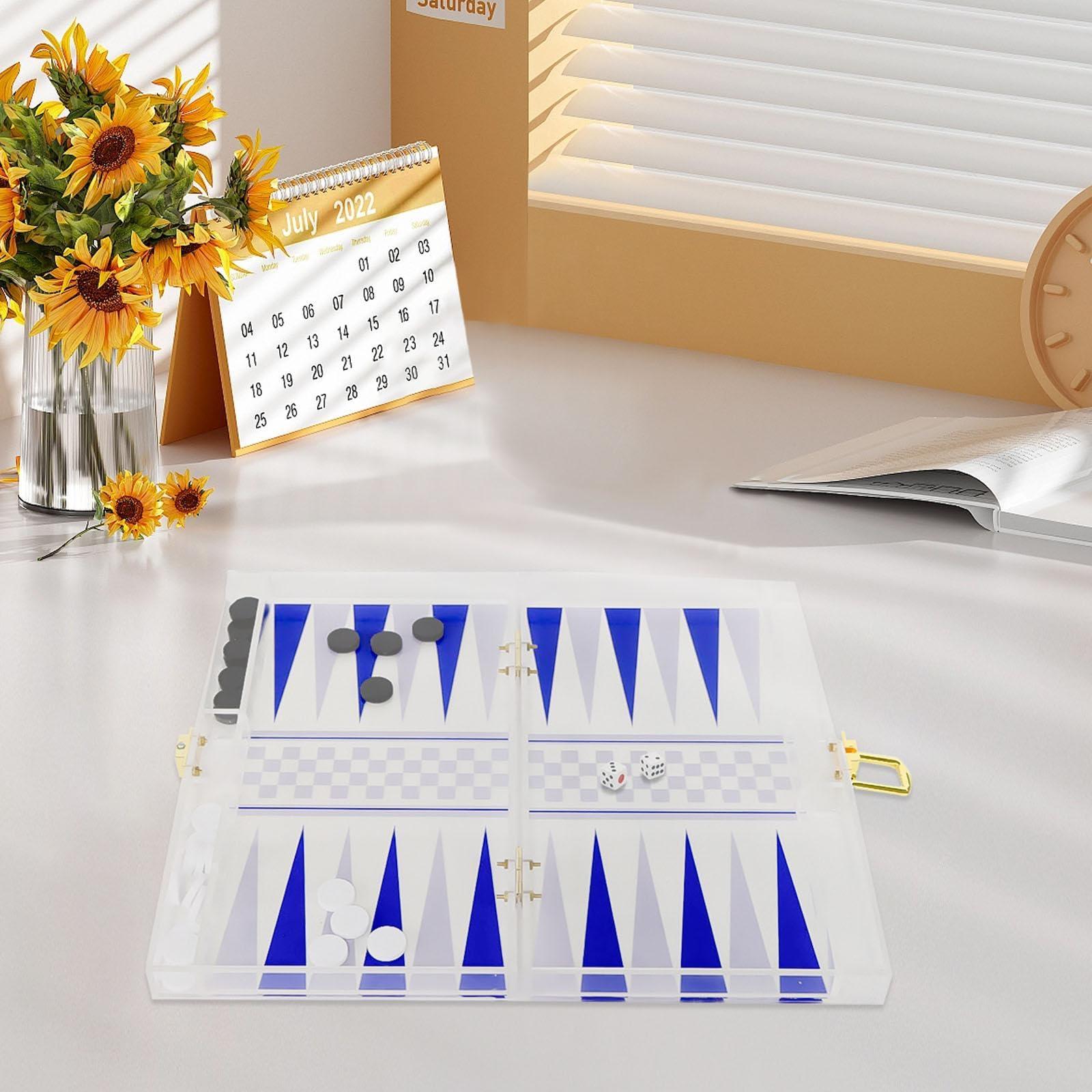 rockible rockible Travel Backgammon Set,Classic Board Game,Folding,Desktop Game,Strategy Board Game,Backgammon Board Game Set for Adults,Travel