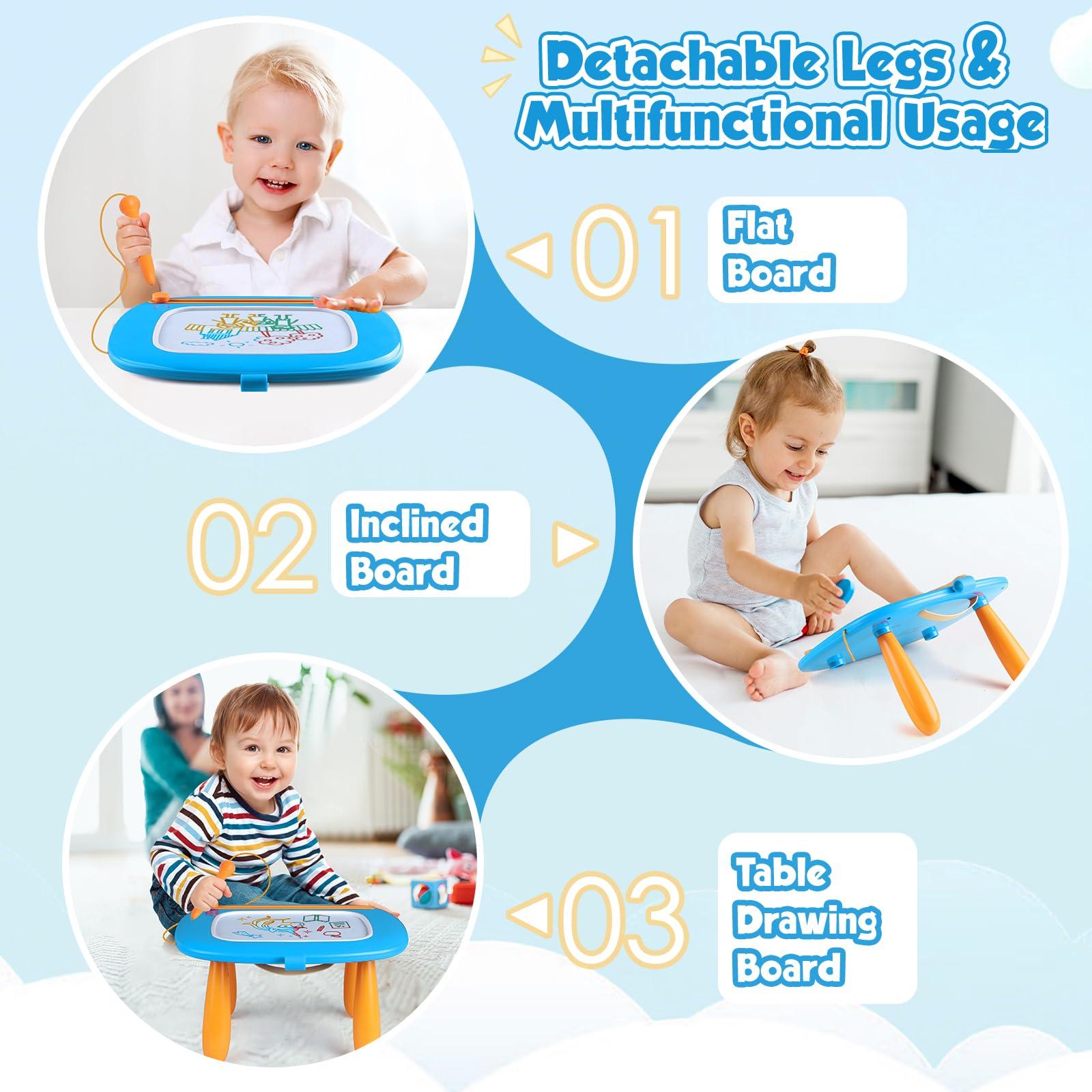 Smasiagon Smasiagon Toddler Girl Boy Toys,Magnetic Drawing Board for Toddlers 1-3,Early Learning Doodle Board Writing Painting Sketch Pad, Birthday Christmas Halloween Easter Gifts for 1 2 3 Year Old (Blue)