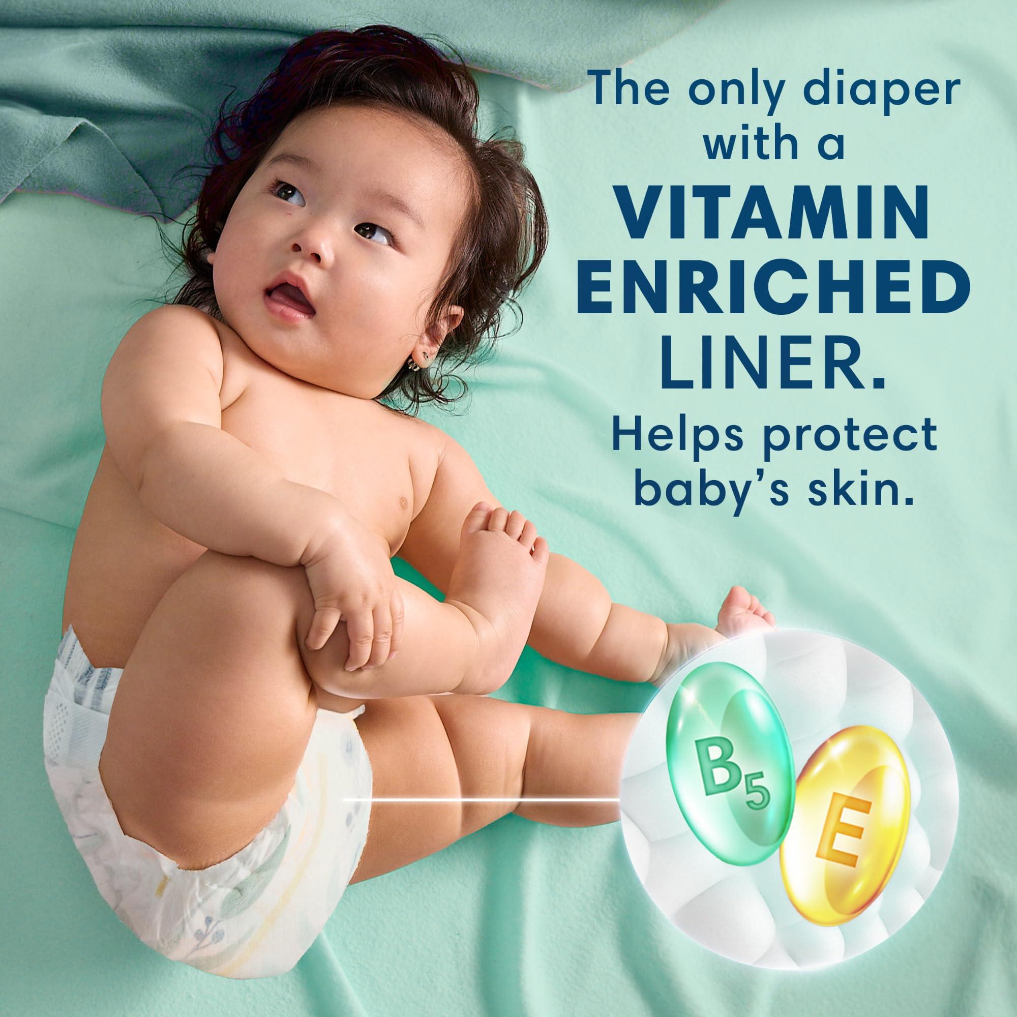 Pampers Pampers Baby Diapers - Pure Protection - Size 1, 132 Count, for up to 100% Leakproof, Premium Plant-based Skin Protection