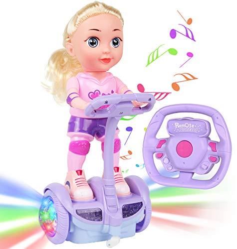 Doll Set with Remote Control Toy Electric Scooter for Kids with