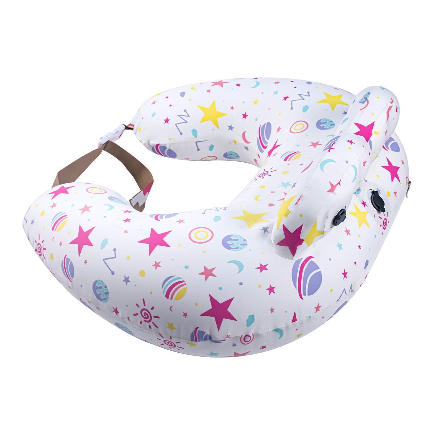 Portabuddy Portabuddy Inflatable Travel Nursing Pillow for Breastfeeding Breast Feeding Pillow for Mom & Baby Support, Removable Pure Cotton Cover, Adjustable Waist Strap, Newborn Essentials Must Haves