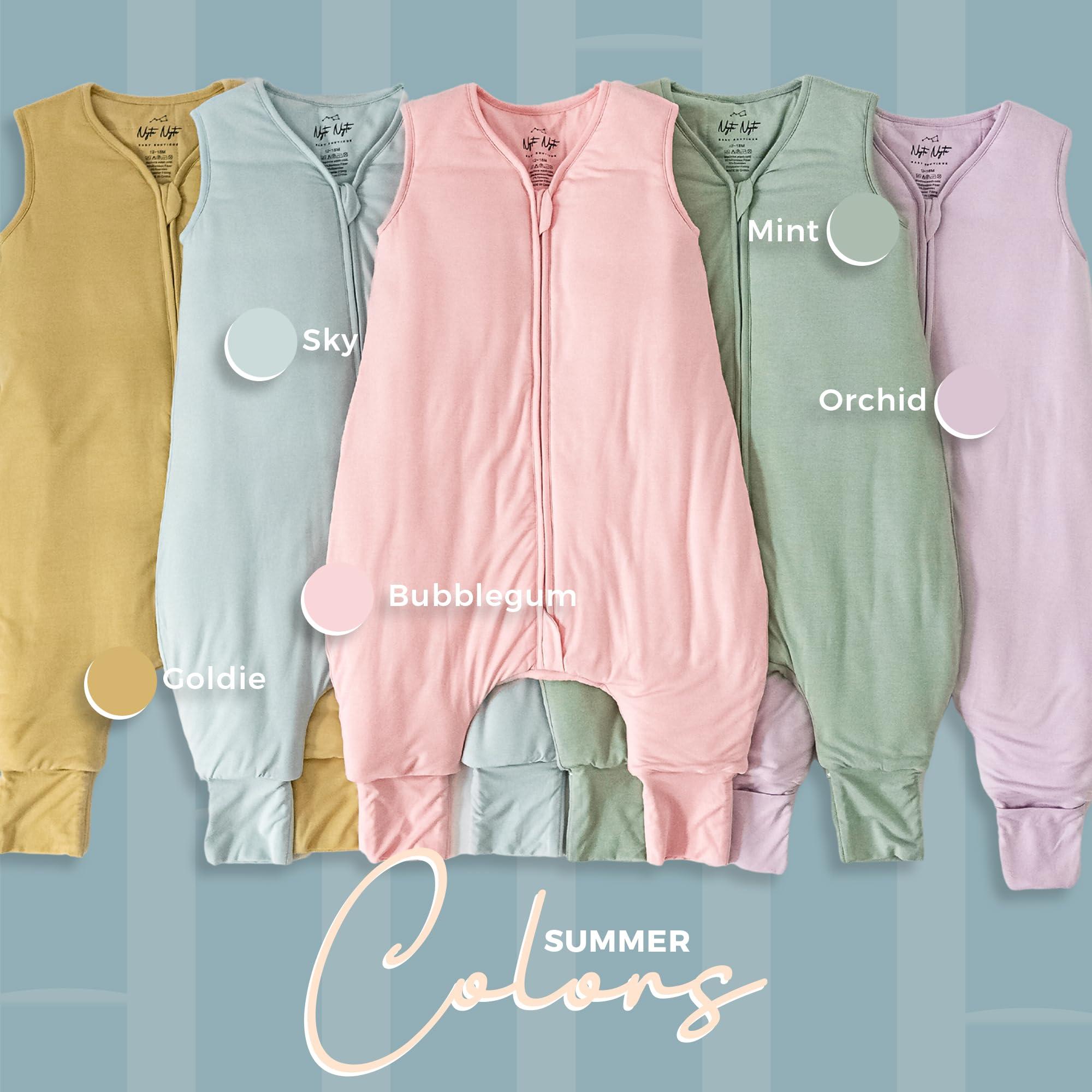 Nyte Nyte Baby Nyte Nyte Baby - 1.-TOG Bubble Gum, 0 to 6 Months, Sleeveless Sleep Sack, Soft Baby & Toddler Sleeping Sack, Breathable Sleep Sack with Adjustable Feet Cuffs & Anti-Slip Grip