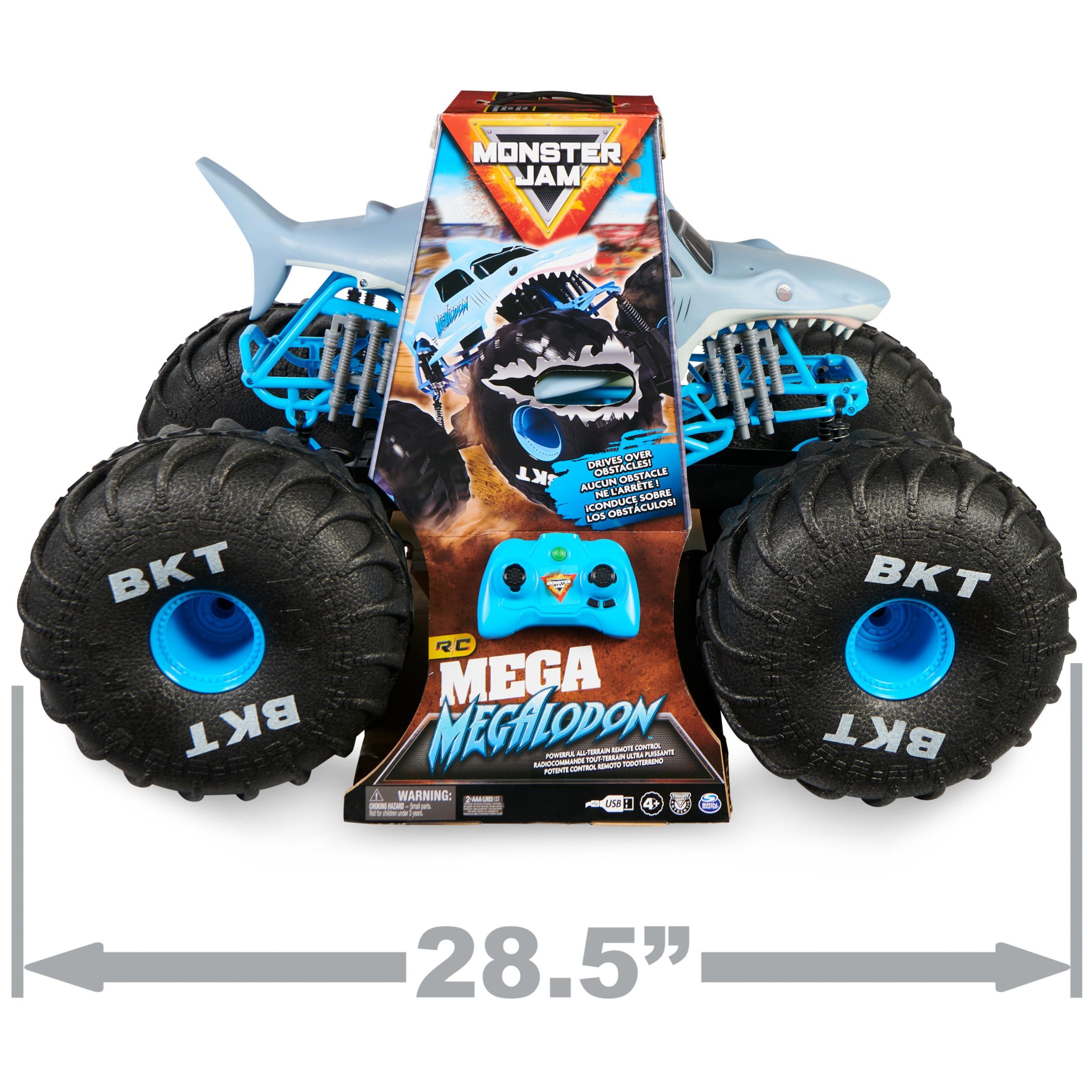 Monster Jam Monster Jam, Official Mega Megalodon All-Terrain Remote Control Monster Truck for Boys and Girls, 1:6 Scale, Kids Toys for Ages 4-6+