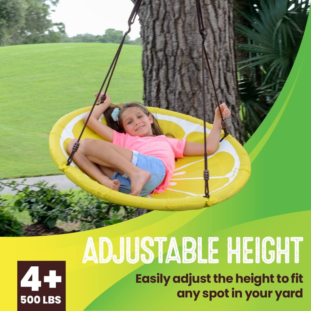 Swurfer Swurfer Slice Tree Swing, Saucer Swing Tree Swing for Kids Outdoor, Outdoor Swing for Kids, Weather Resistant Quick Drying Fabric, Easy Tool Free Assembly, Ages 4 and Up, Holds Up to 500 lbs