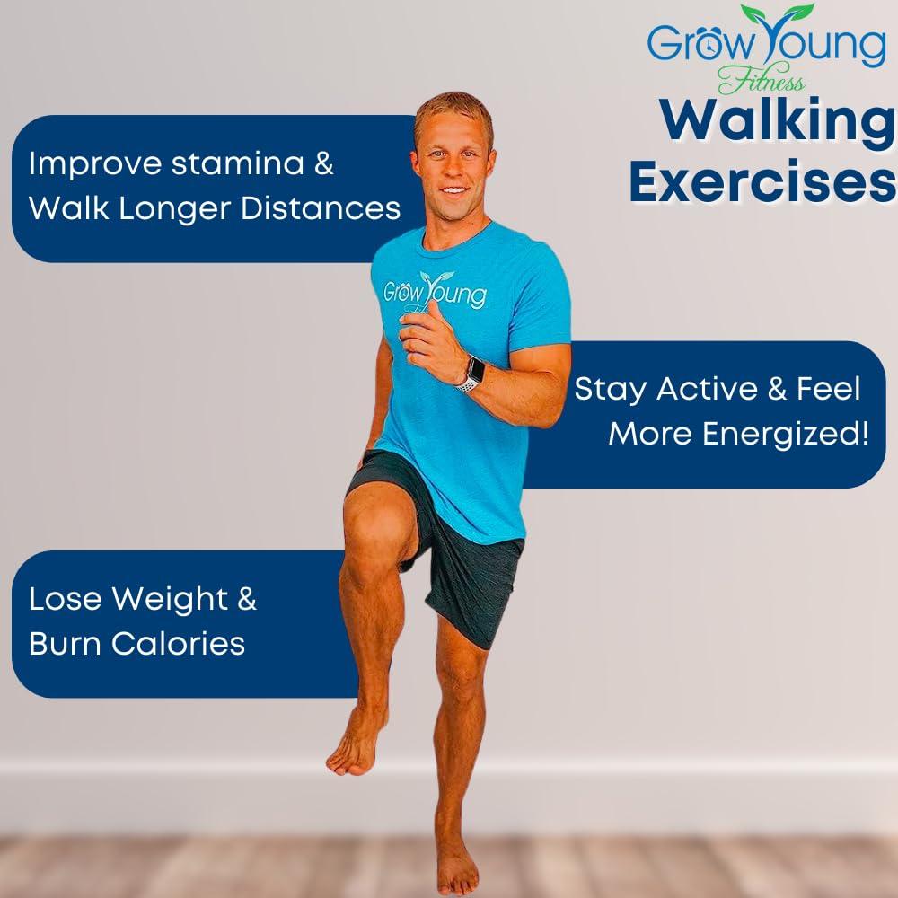 Grow Young Fitness Grow Young Fitness Walking Exercises for Seniors DVD - Safe Senior Exercise DVD with 6 Marching Workouts
