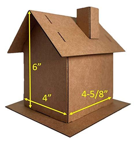Ginger & Lime Design Kid\'s Craft House Kit (Cardboard) - Pack of 5 - Designed & Made in The USA - Craft for Home, Classroom, Family DIY Decor