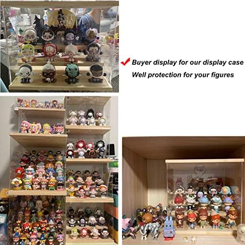 WANLIAN Clear Acrylic Display Case for Funko Pop,Pop mart,Minifigure,Action Figure with 5 Tier Shelf Collectibles Storage Assemble Showcase,Display case with Door for Figure Collectibles(Five Layer)