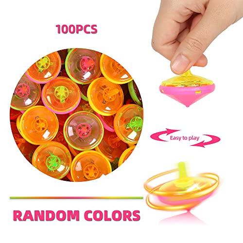 PROLOSO PROLOSO 100 Pcs Light Up Spinning Tops LED Flashing Spinners with Gyroscope