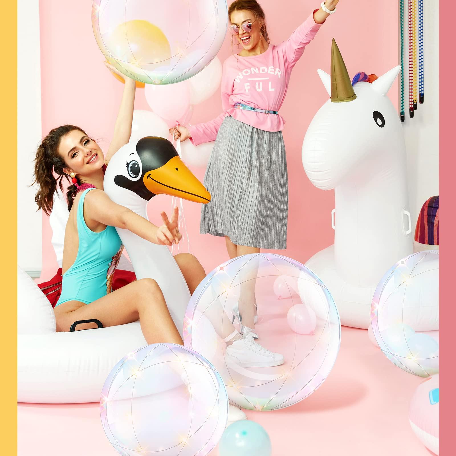 Hungdao Hungdao 12 Pieces Inflatable Clear Beach Ball Inflatable clear balls for Halloween Party DIY Ball Transparent Swimming Pool Ball Party Decorations Favors Supplies(16 Inch, 24 Inch)