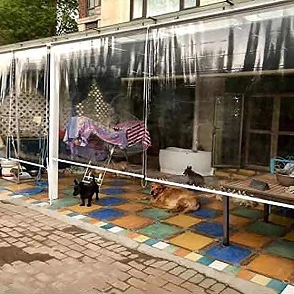 FUFU FUFU Exterior Clear Roller Up Shade with Fittings, 100% Waterproof Clear Roll Blinds for Outdoor Patio Gazebo Balcony Kitchen - 50cm/60cm/80cm/100cm/120cm/140cm/150cm/160cm Wide