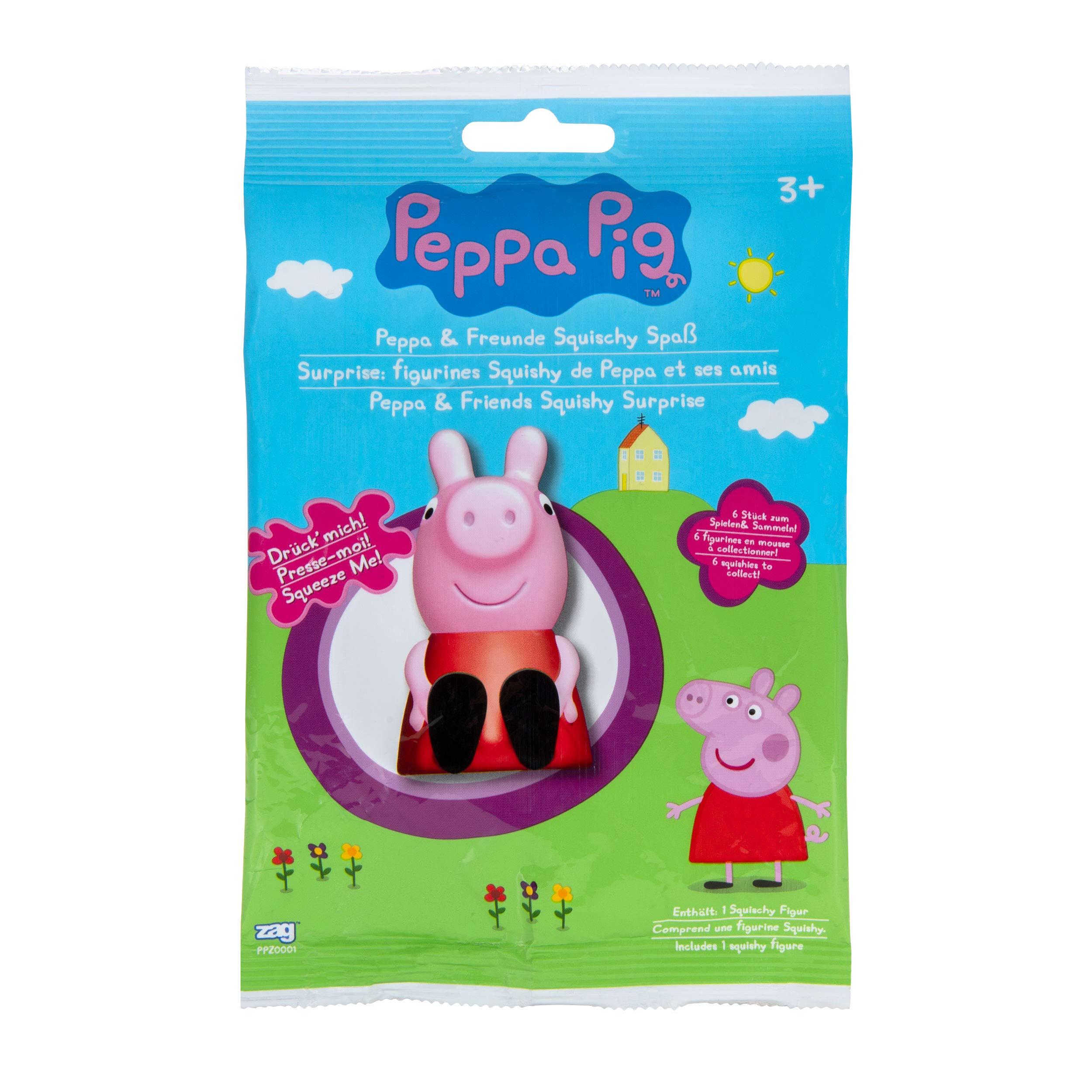 Peppa Pig Peppa Pig & Friends Squishies, 6 Pack, 2.5” Tall, Features 6 Character Toy Figures Like George, Suzy Sheep, Candy Cat, Edmond Elephant, Rebecca Rabbit – Toys for Preschoolers (PPZ0003)