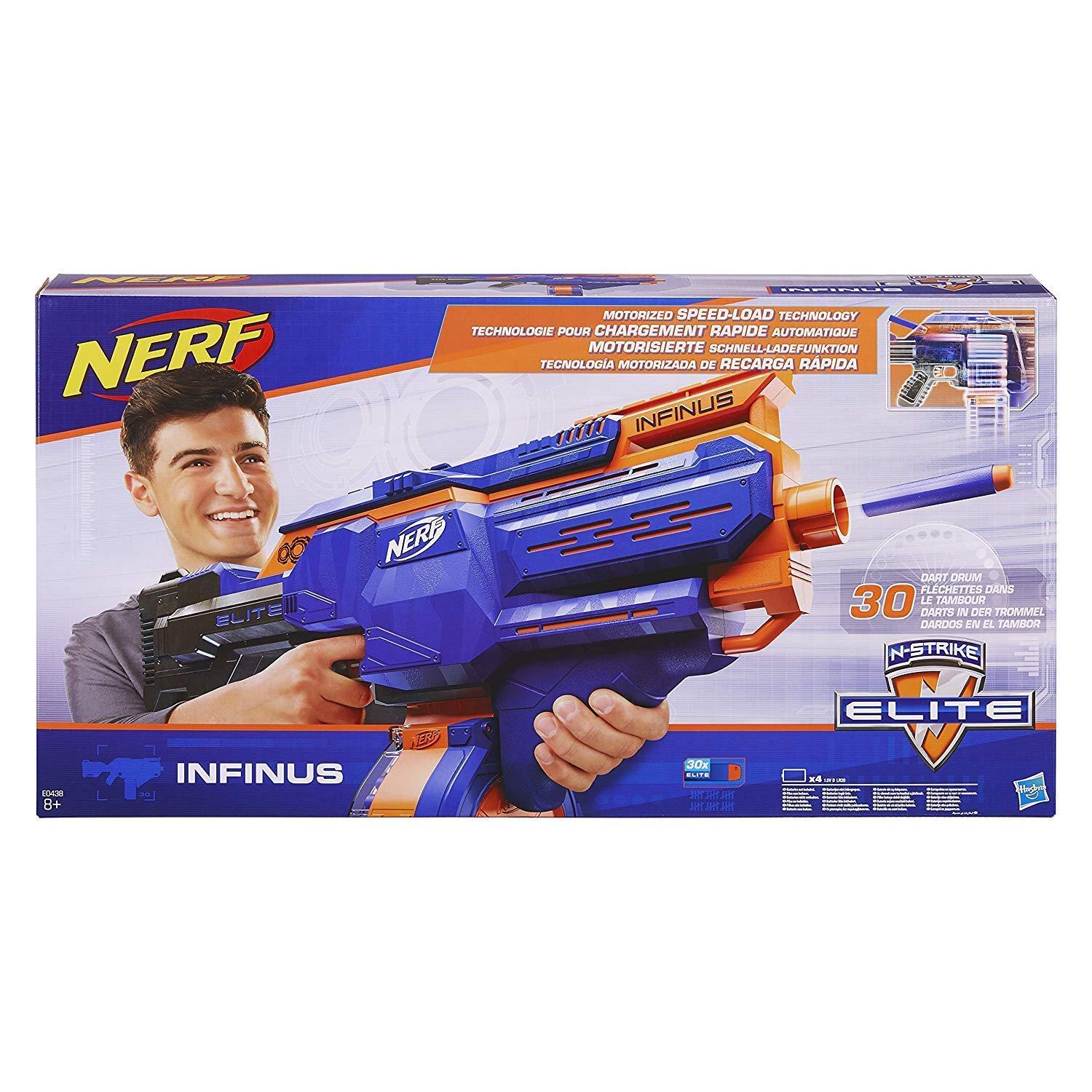 NERF NERF Infinus N-Strike Elite Toy Motorized Blaster with Speed-Load Technology (FFP), Brown