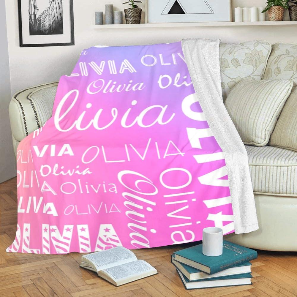 remberever remberever Personalized Name Blanket for Kids and Adult Customized Name Blanket Flannel Custom Blanket Personalized Blanket Throw