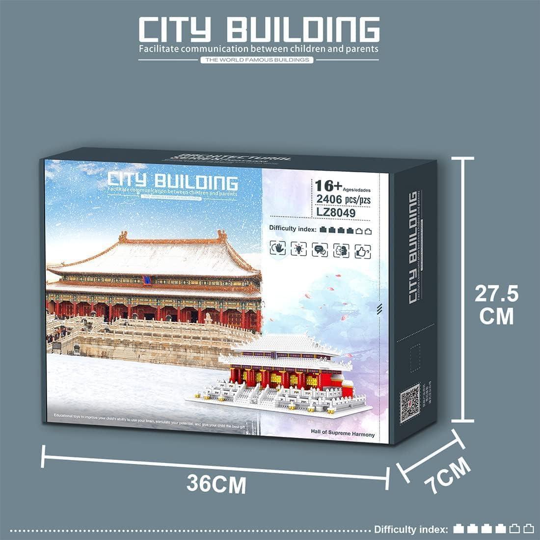 JOMIOD JOMIOD Chinese Architecture Micro Building Blocks Set, 4923 Pieces Hall of Supreme Harmony Building Blocks, World Famous Architecture Collectible Model Building Kit for Adults