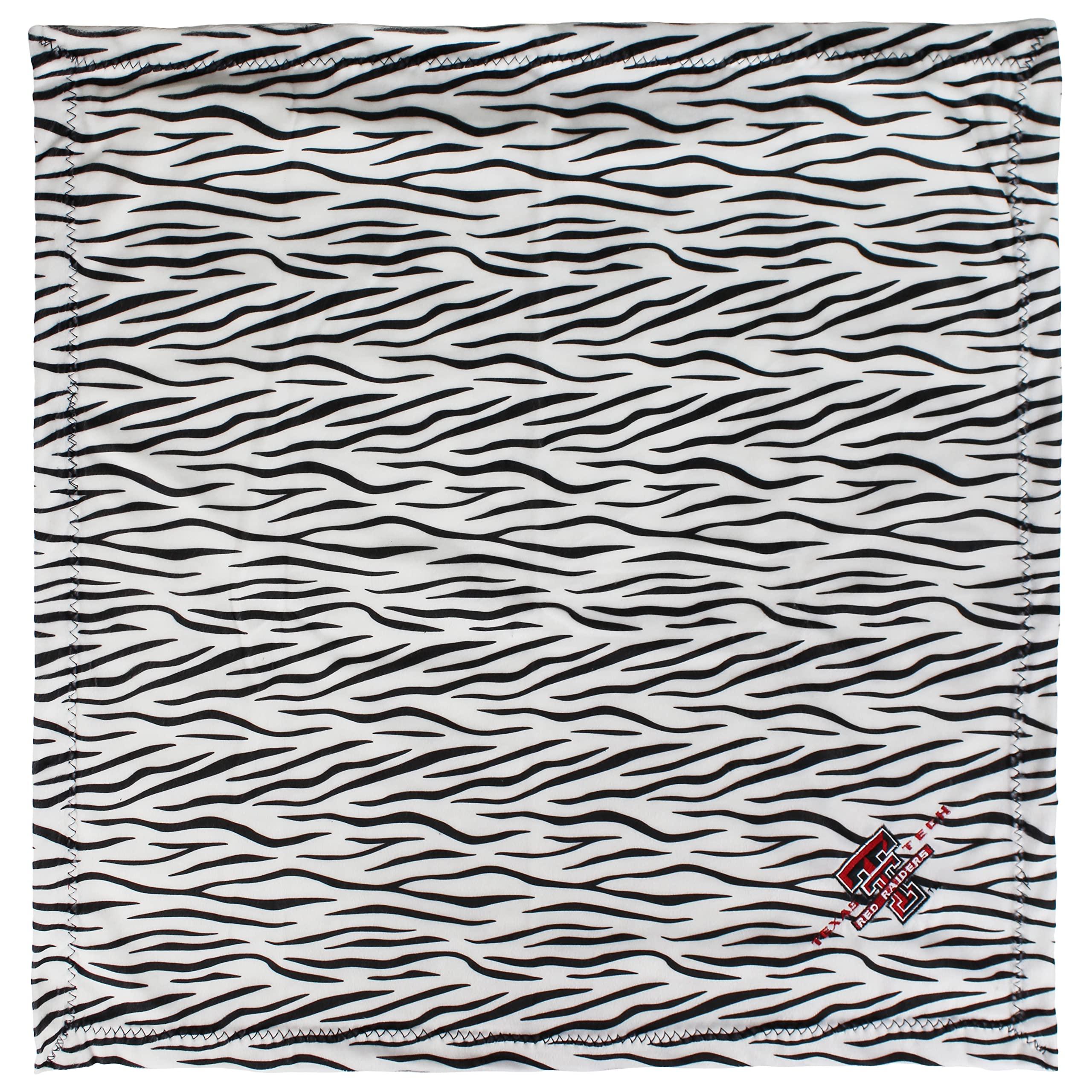 Comfy Feet Comfy Feet Everything Comfy Texas Tech Red Raiders Zebra Print Silky and Super Soft Plush Baby Blanket, 28" x 28"