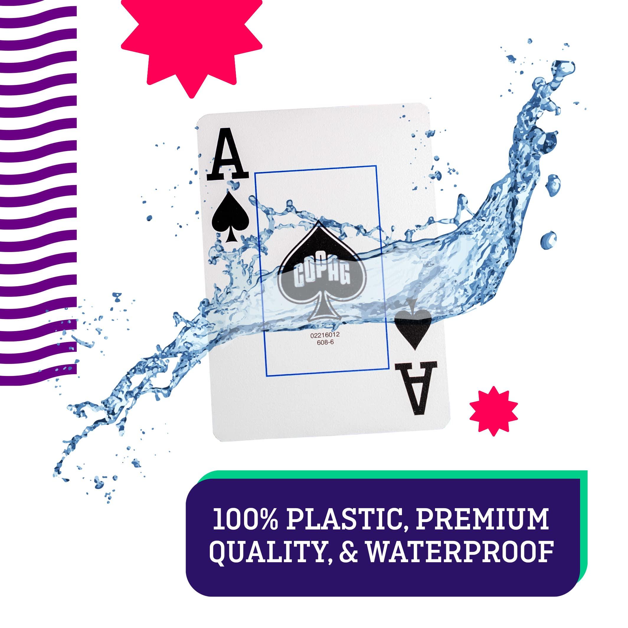 Copag Copag Legacy Design 100% Plastic Playing Cards, Poker Size (Standard) Jumbo Index Green/Purple Double Deck Set
