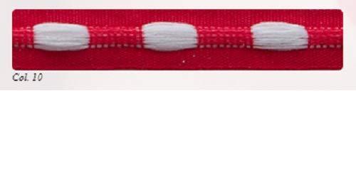 Berisfords Berisfords Bobble Ribbon, Scarlet/White, 10mm
