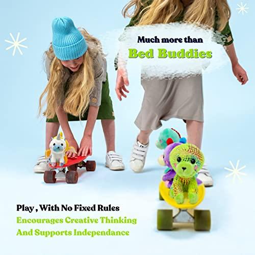 Pomkinz Unicorns Gifts for Girls Unicorn Stuffed Animals for Girls- Unicorn Toys for Girls Age 3 4 5 6 7 8 Year Old Little Girl Toys Plushies Stuffed Animal Plush Squishies Rainbow Toy Purse Little Girl Gifts