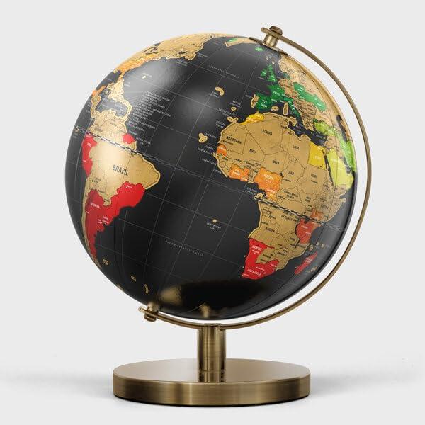 Luckies of London Ltd Luckies - Scratch Map World Globe | Scratch Off World Map | Globes For Adults | Scratching Off Maps & Travel Maps | Desk Gadgets For Men & Desk Decor | Travel Gifts Men | Small Globe