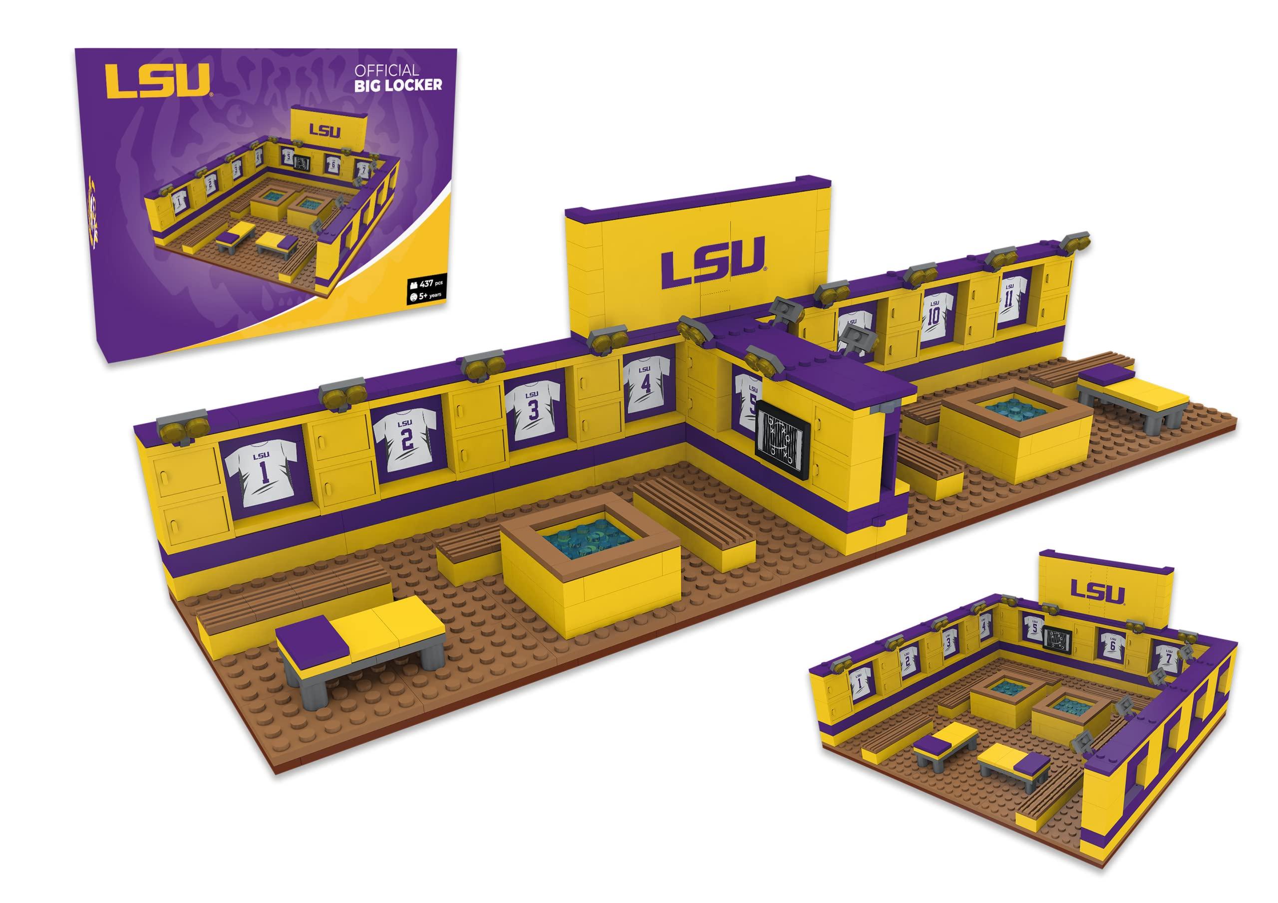 Pro-Lion Pro-Lion LSU Tigers Big Locker Room Building Kits - 437 Pieces & Printed Decal Graphics | 3D Bricks Puzzle | Fighting Tigers Football Gifts for Boys, Men & Kids Aged 5+ | Games for Creative Fans