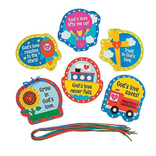 Fun Express Fun Express God's Love Lacing Cards - 24 Pieces - Educational and Learning Activities for Kids