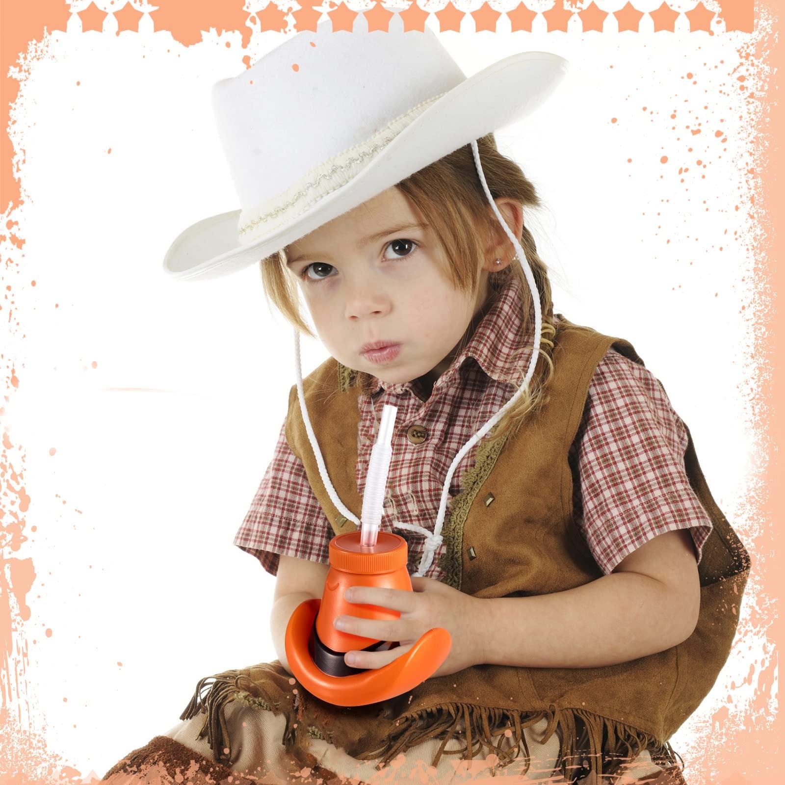 Amyhill Amyhill Cowboy Hat Cups with Lids and Straws 12 oz Plastic Cowboy Hat Cups for Western Party Supplies Cowboy Birthday Party Decorations (Brown,12 Pcs)