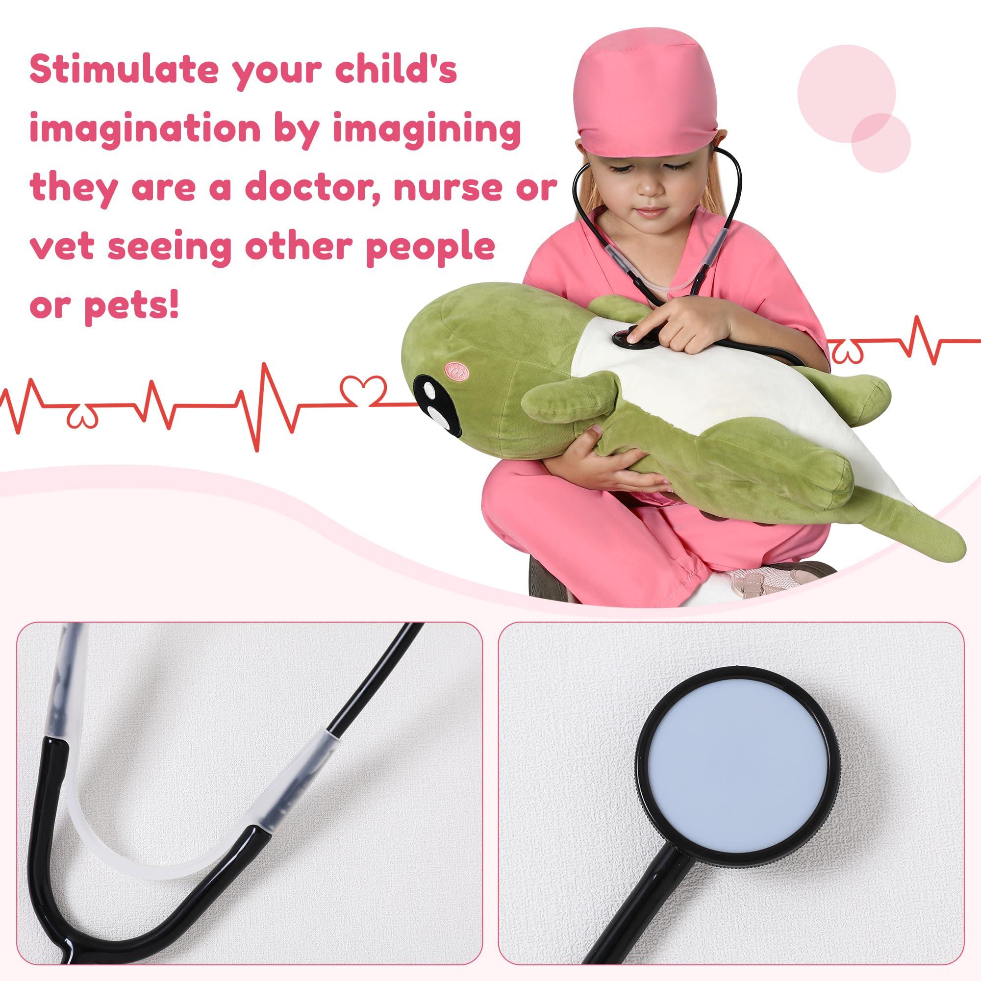 WooHand Nurse Scrubs Set With Halloween Dress Up Costumes for Boys and Girls Ages 3-9Y