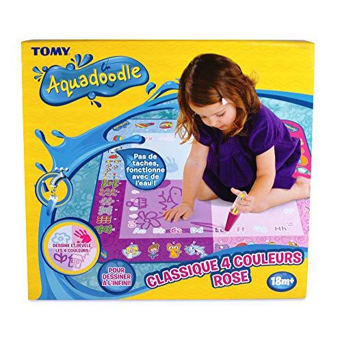 AquaDoodle TOMY Aquadoodle Classic Large Water Doodle Mat, Official No Mess Colouring & Drawing Game, Suitable for Toddlers and Children - Boys & Girls 18 Months, 2, 3, 4+ Year Olds, Pink