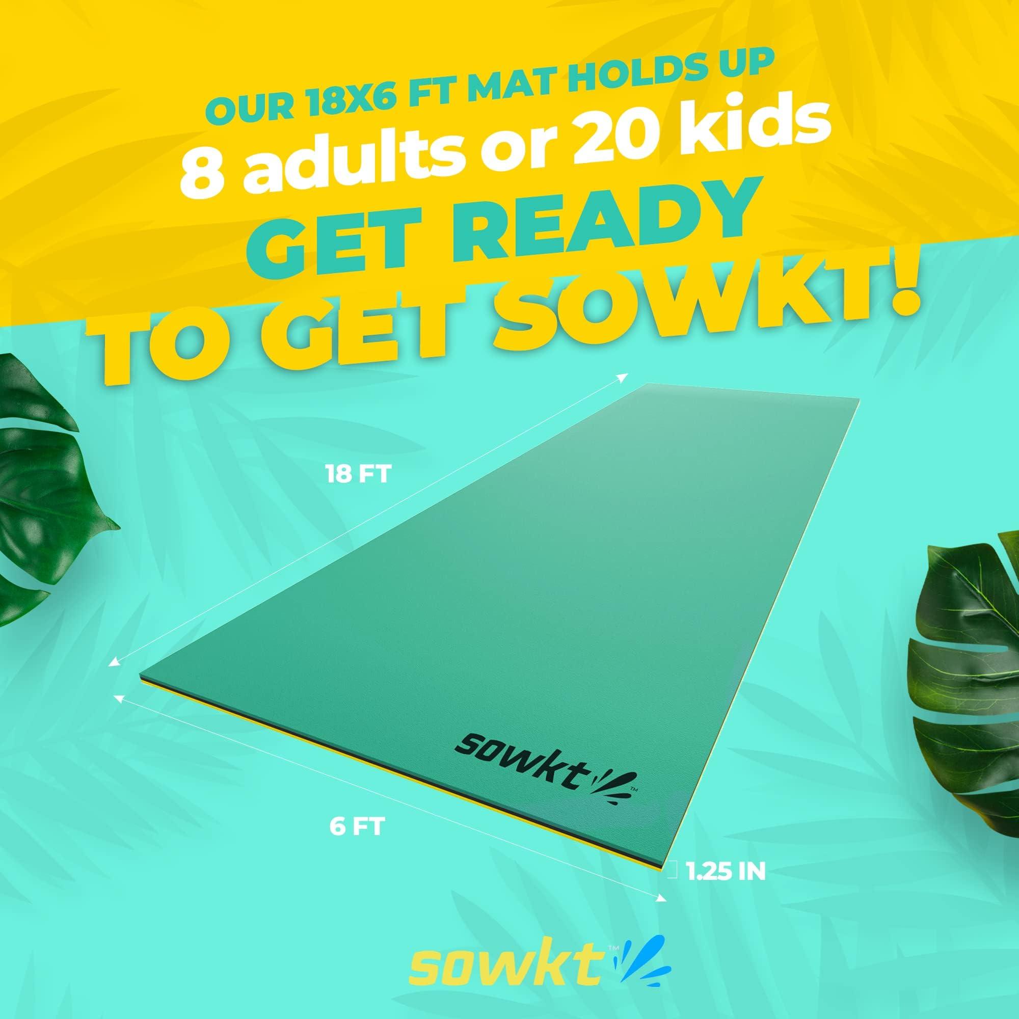 SOWKT SOWKT Lily Pad Floating Mat (18 x 6 ft) - Premium Floating Water Mat for The Lake and Boating - Giant Floating Water Pad for Lakes | Lilly Pad Floating Water Dock, Green/Black/Yellow