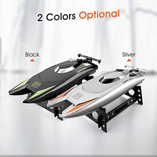 GoolRC GoolRC RC Boat, 2.4GHz Remote Control Boat 25KM/H High RC Speed Boat RC Jet Boat for Suitcase for Lakes & Pools Summer Toys for Adults Kids (Black)