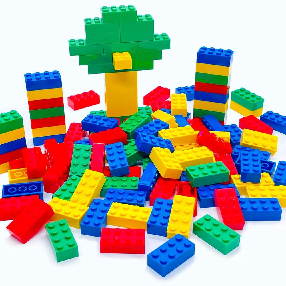 Taken All 120Pieces Classic Building Bricks Blocks Toy Set 2x4 MOC Building Basic Bricks Parts and Pieces Compatible with Major Brands STEM Creative Construction Toys for Kids 6+ (Red, Yellow, Blue, Green)