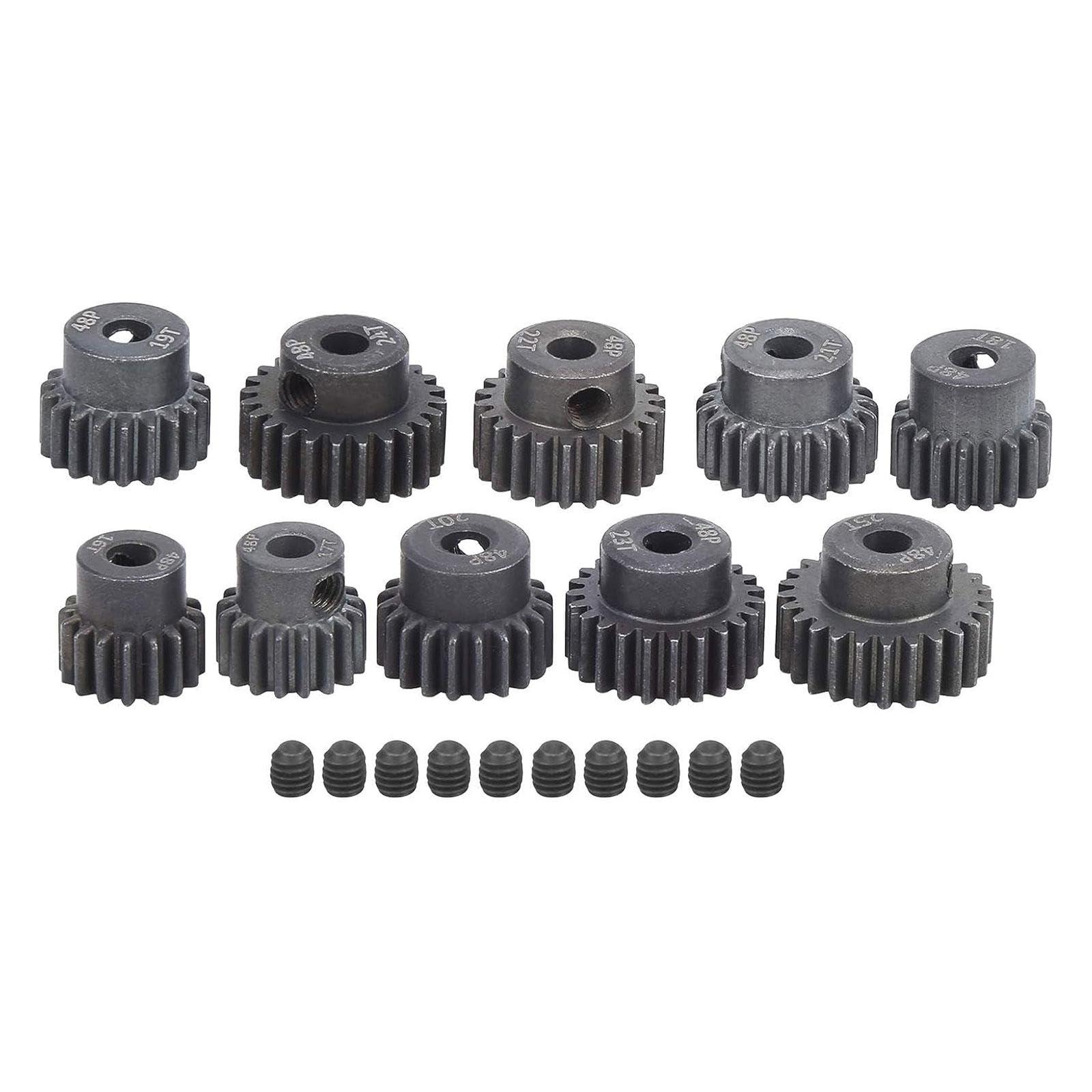 B Baosity B Baosity 10x Pinion Motor Gear Set Upgrade Metal Easy to Install Hardened 16T-25T Spare Parts for 1:10 RC Car Vehicle