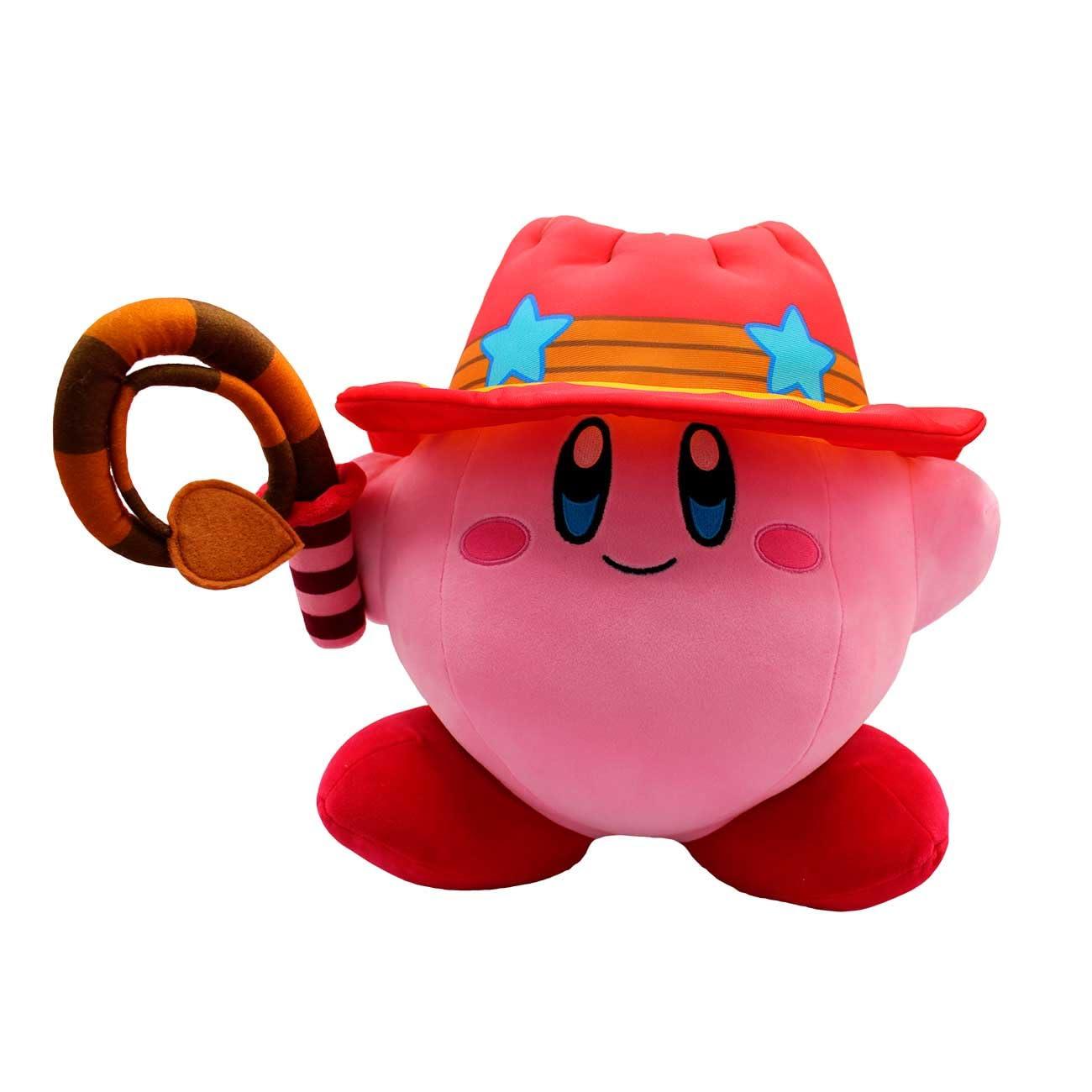 Just Toys LLC Kirby Cowboy Whip 12\" Mega Plush - Cute Plushies, Big Plush & Soft Pillow Kirby Gifts for Kids & Adults! Kirby Plushes Available Include Whip Kirby, Kirby Sleep, Fighter Kirby, and Link Kirby Sword.