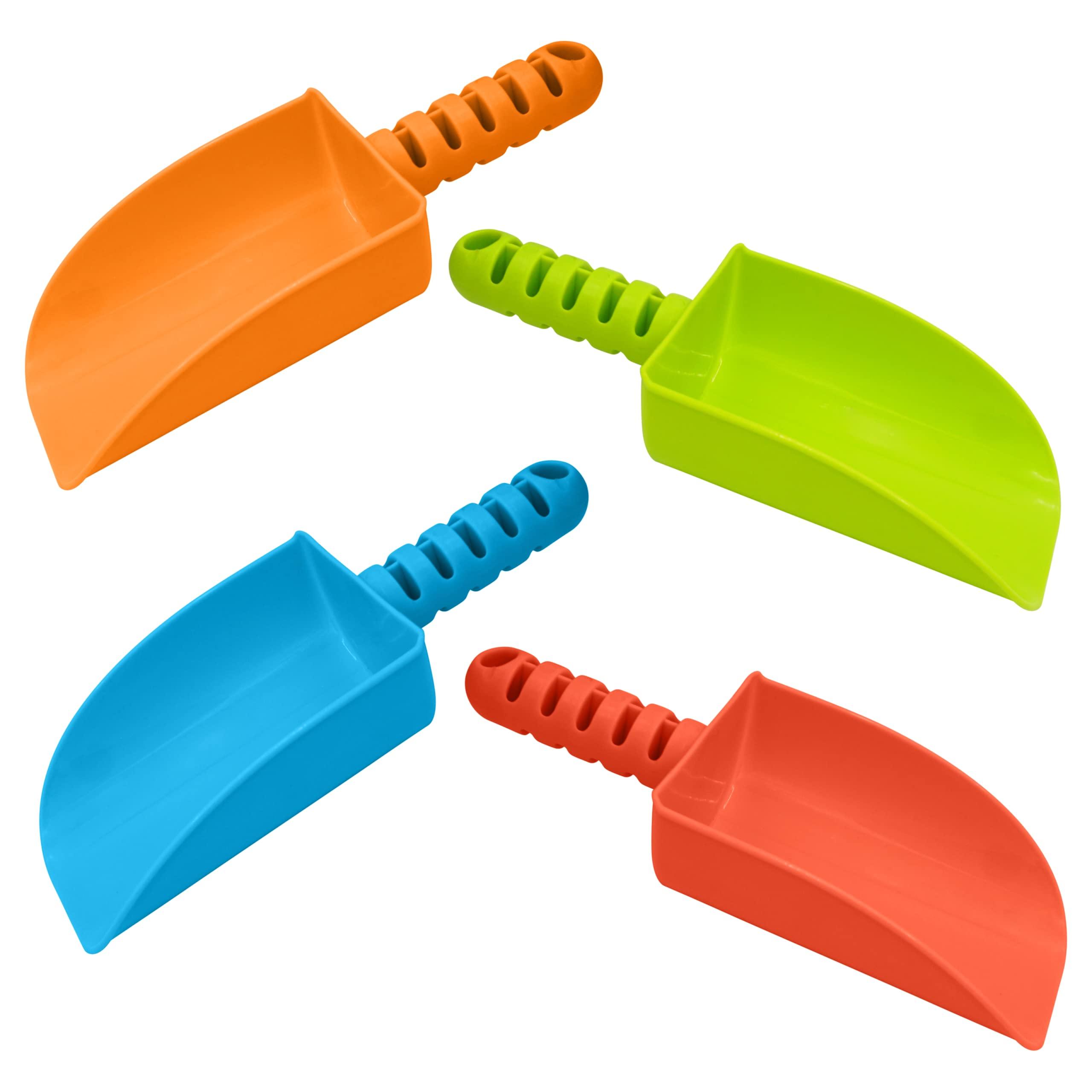 4E\'s Novelty 4E\'s Novelty 4 Pack Beach Shovels 8 Inch, Heavy Duty Plastic Sand Shovel for Kids, - Great for Planting Gardening Shovels for Toddlers, Outdoor Digging Sandbox Toys